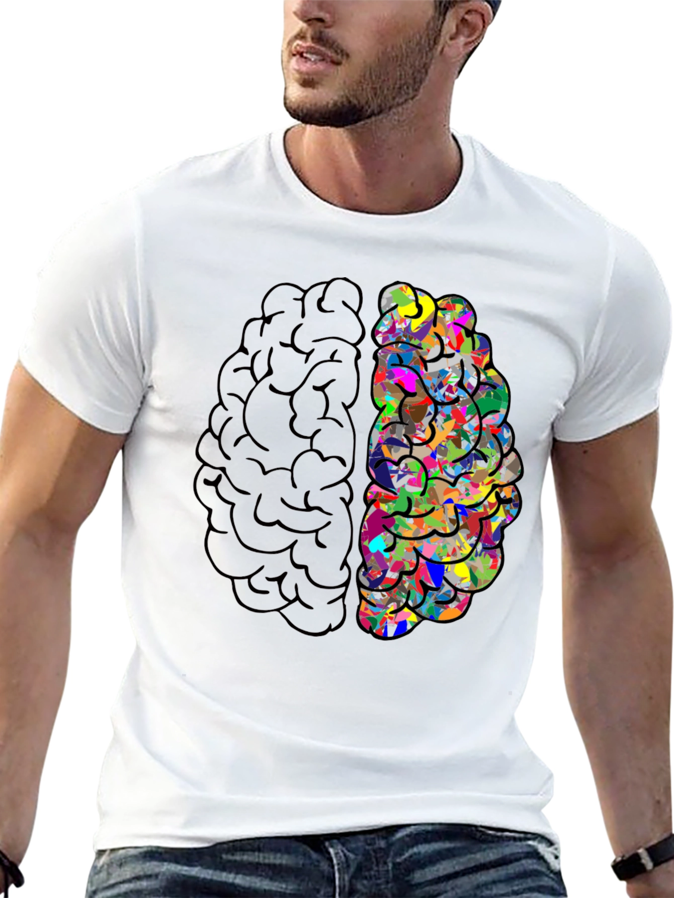 Brain T-Shirt - Left Brain Right Brain Design Tee