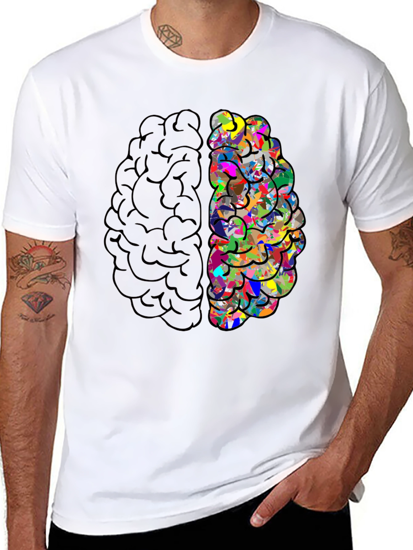 Brain T-Shirt - Left Brain Right Brain Design Tee