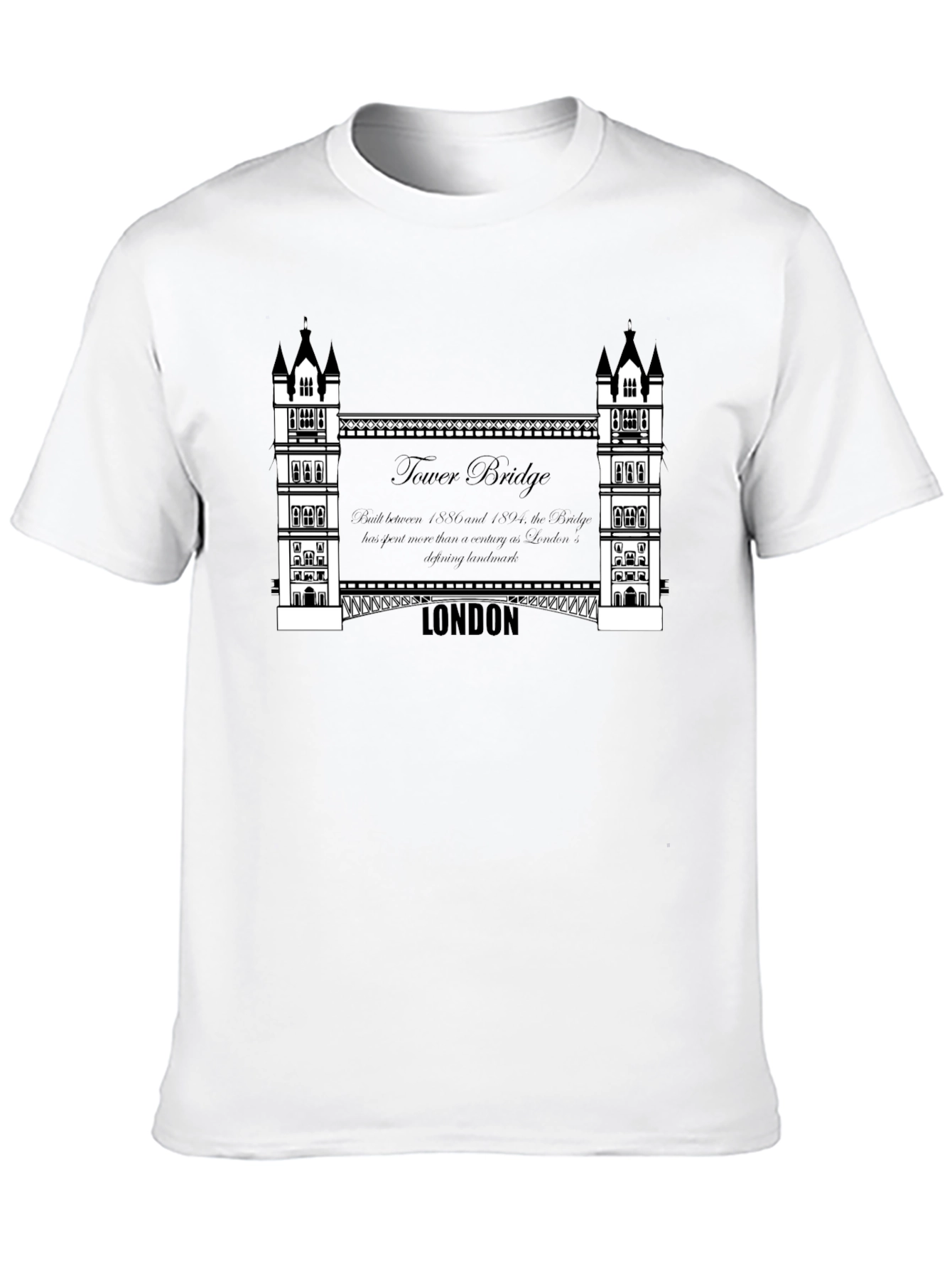 London Tower Bridge Graphic Tee - Mens Black T-Shirt