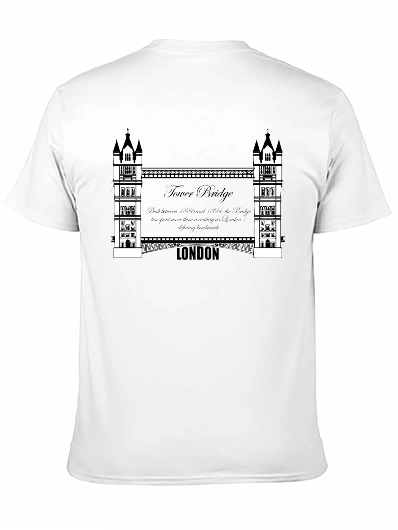 London Tower Bridge Graphic Tee - Mens Black T-Shirt