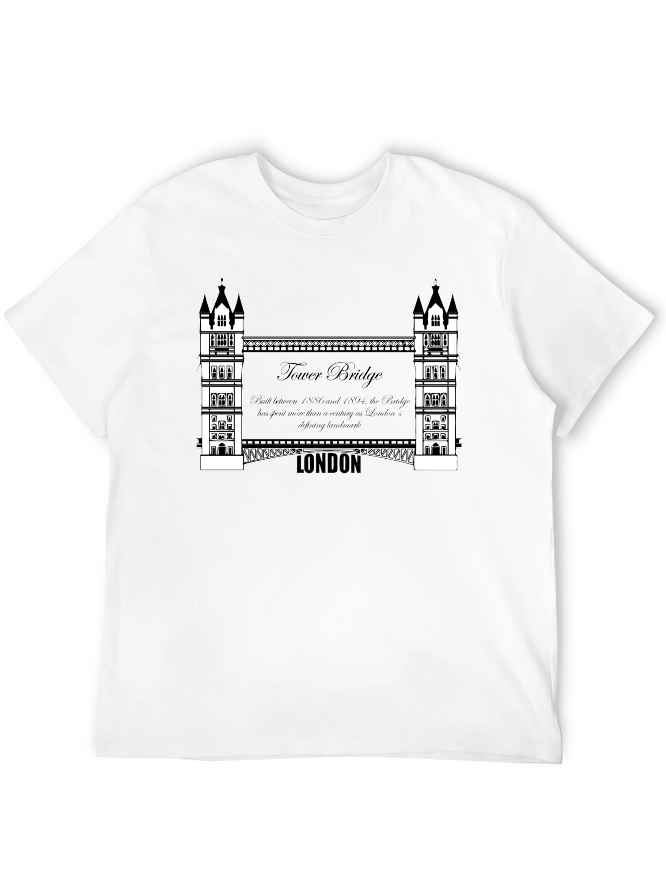 London Tower Bridge Graphic Tee - Mens Black T-Shirt