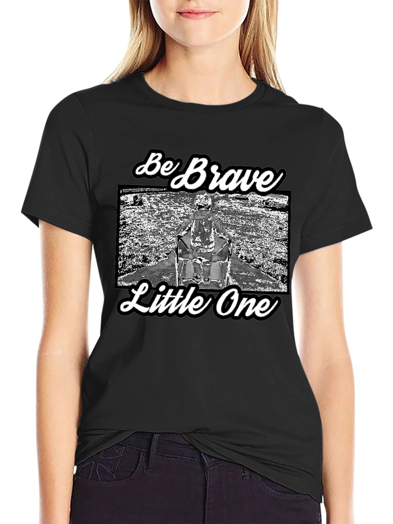 Be Brave Little One Black Graphic Tee