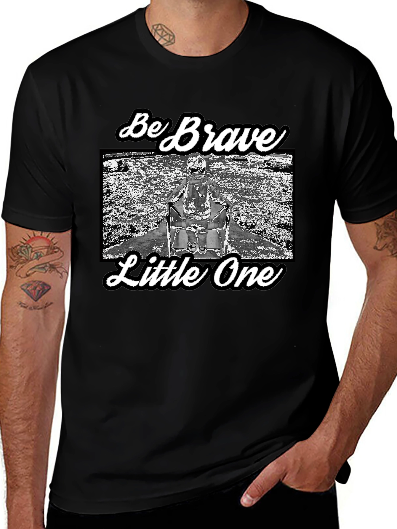 Be Brave Little One Black Graphic Tee