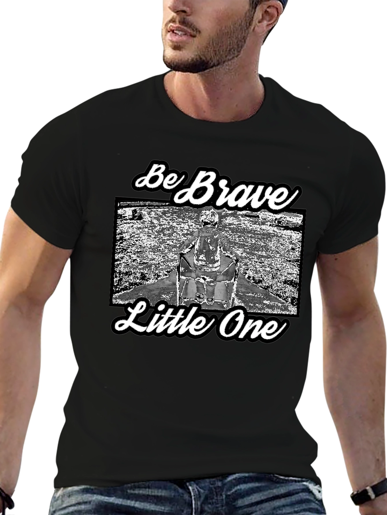 Be Brave Little One Black Graphic Tee