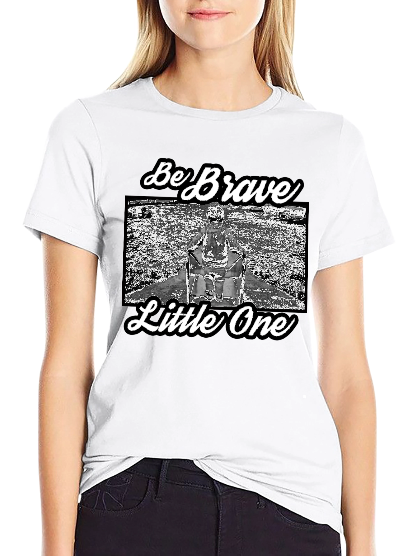 Be Brave Little One Black Graphic Tee