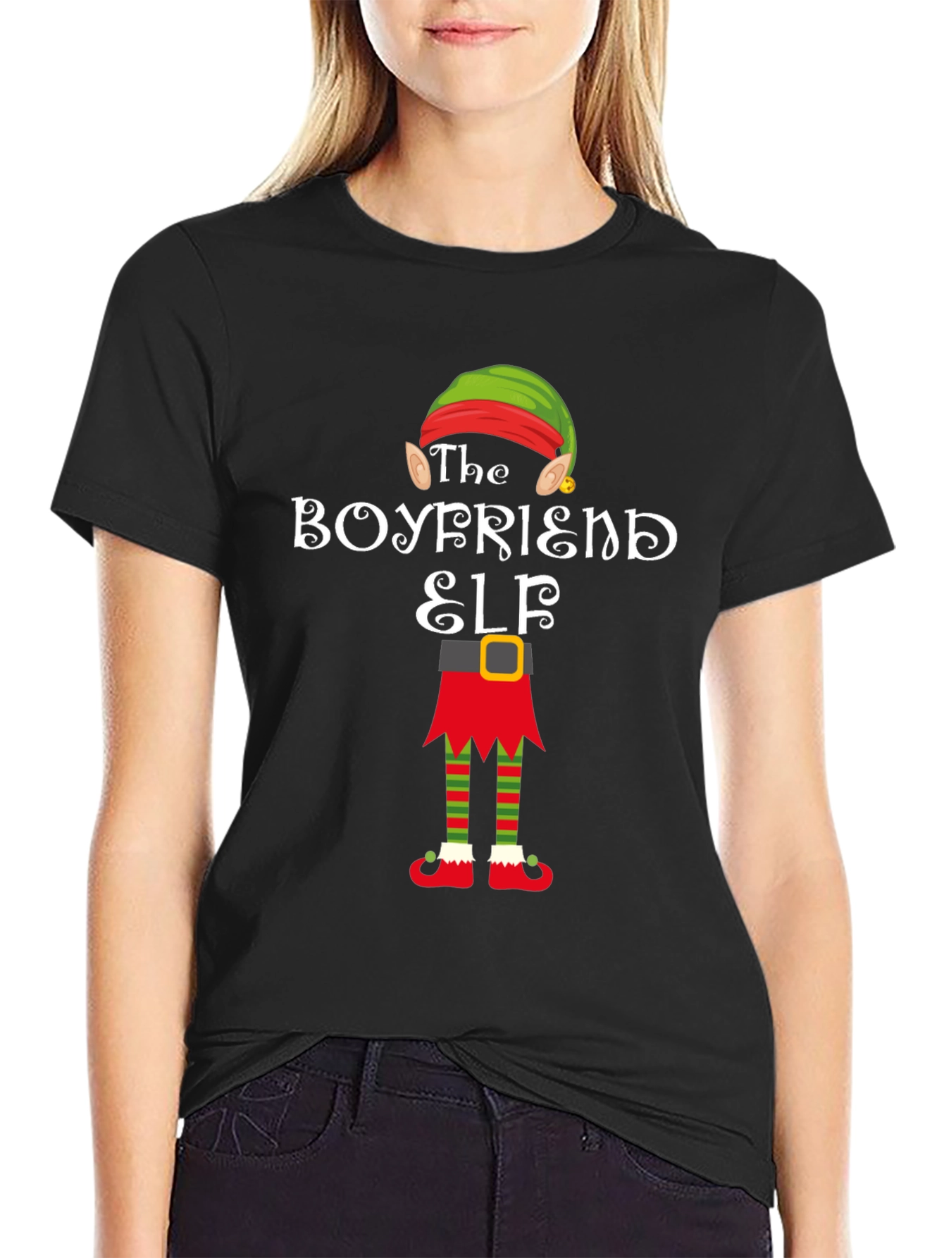 Boyfriend Elf Christmas T-Shirt - Festive Holiday Apparel