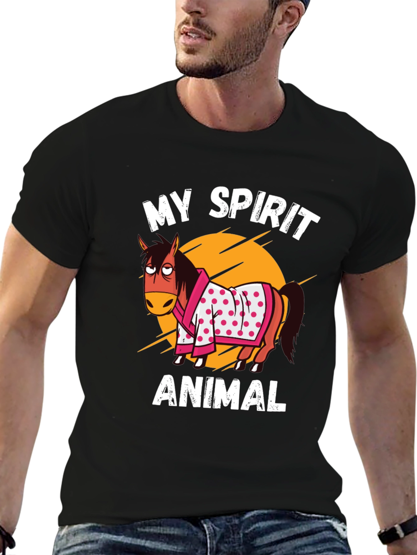 My Spirit Animal T-Shirt Horse Cartoon Graphic Tee