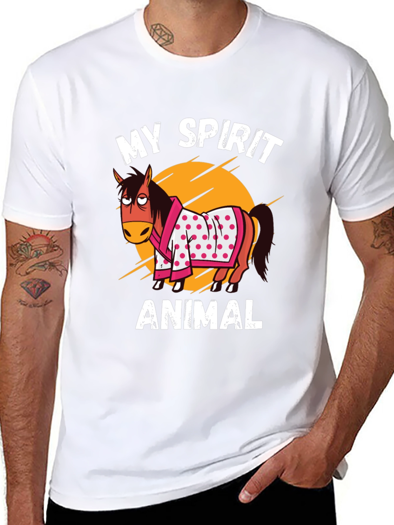 My Spirit Animal T-Shirt Horse Cartoon Graphic Tee