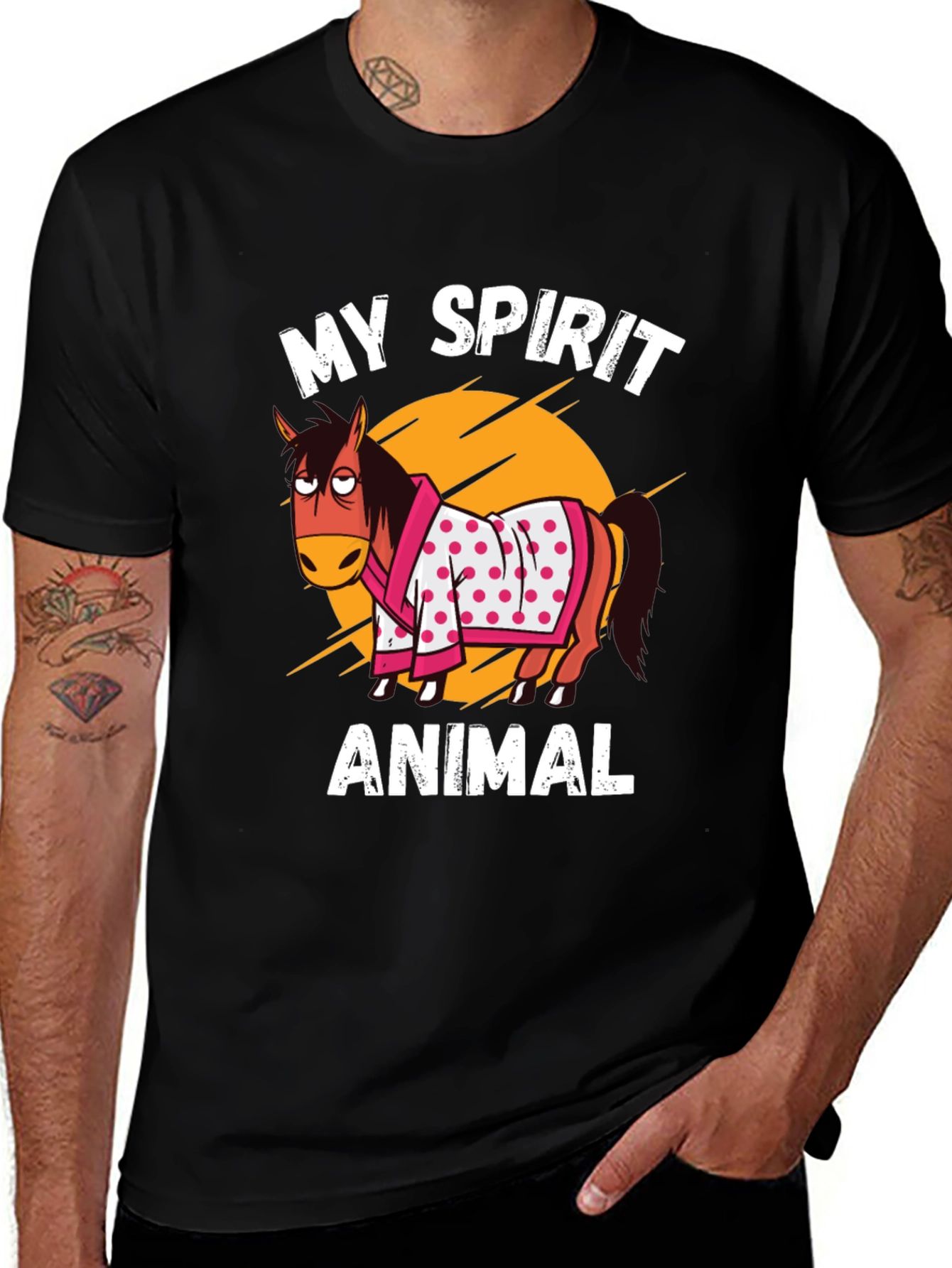 My Spirit Animal T-Shirt Horse Cartoon Graphic Tee