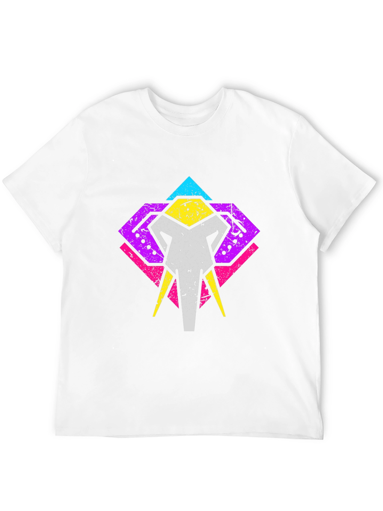 Retro Elephant Graphic Tee - Stylish Animal Design T-Shirt