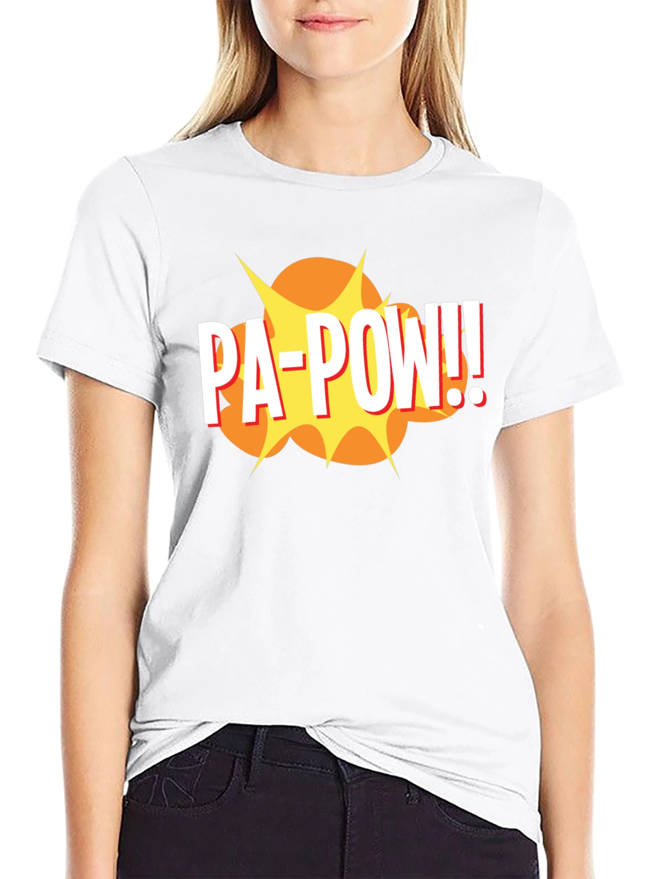 PA-POW!! Graphic T-Shirt - Black Comic Book Style Tee