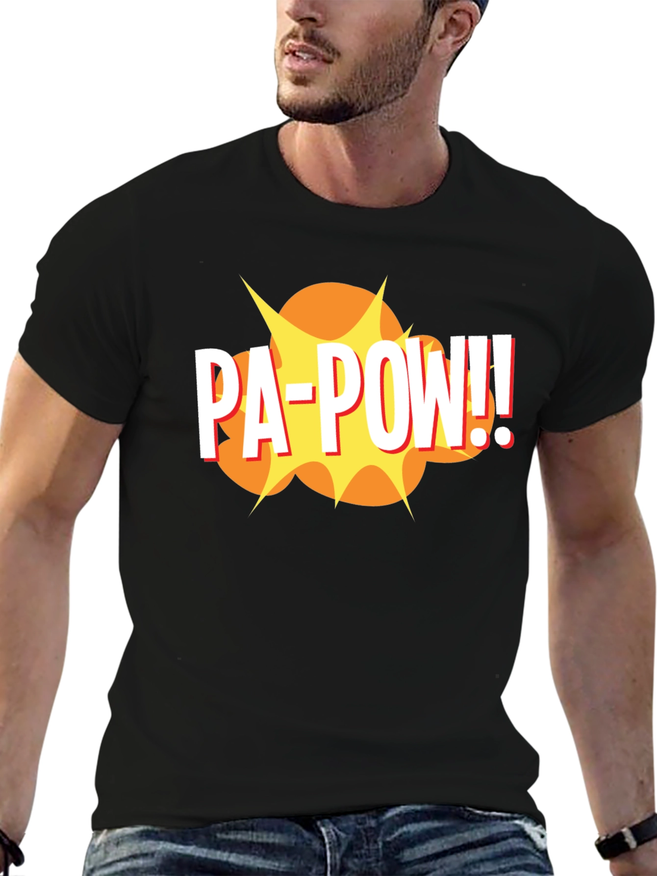 PA-POW!! Graphic T-Shirt - Black Comic Book Style Tee