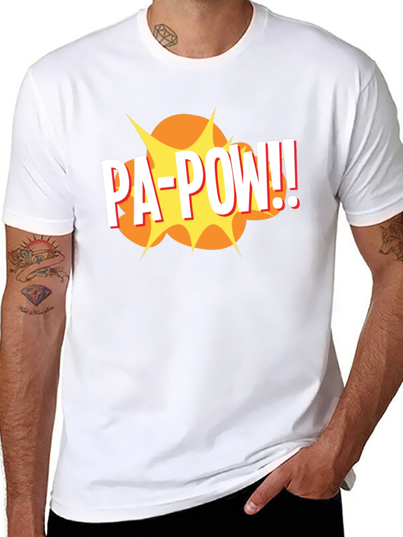 PA-POW!! Graphic T-Shirt - Black Comic Book Style Tee
