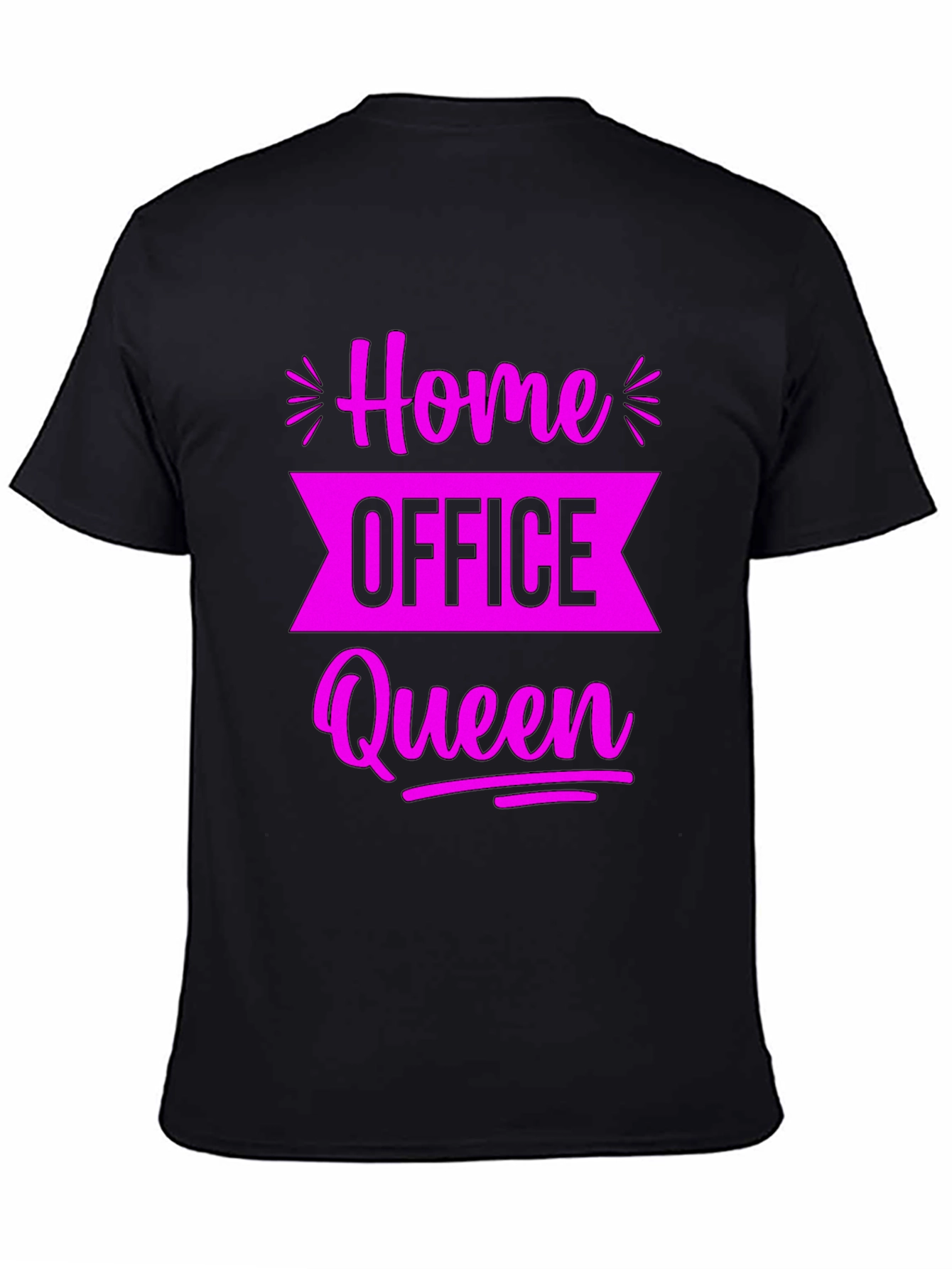 Home Office Queen Black Graphic Tee