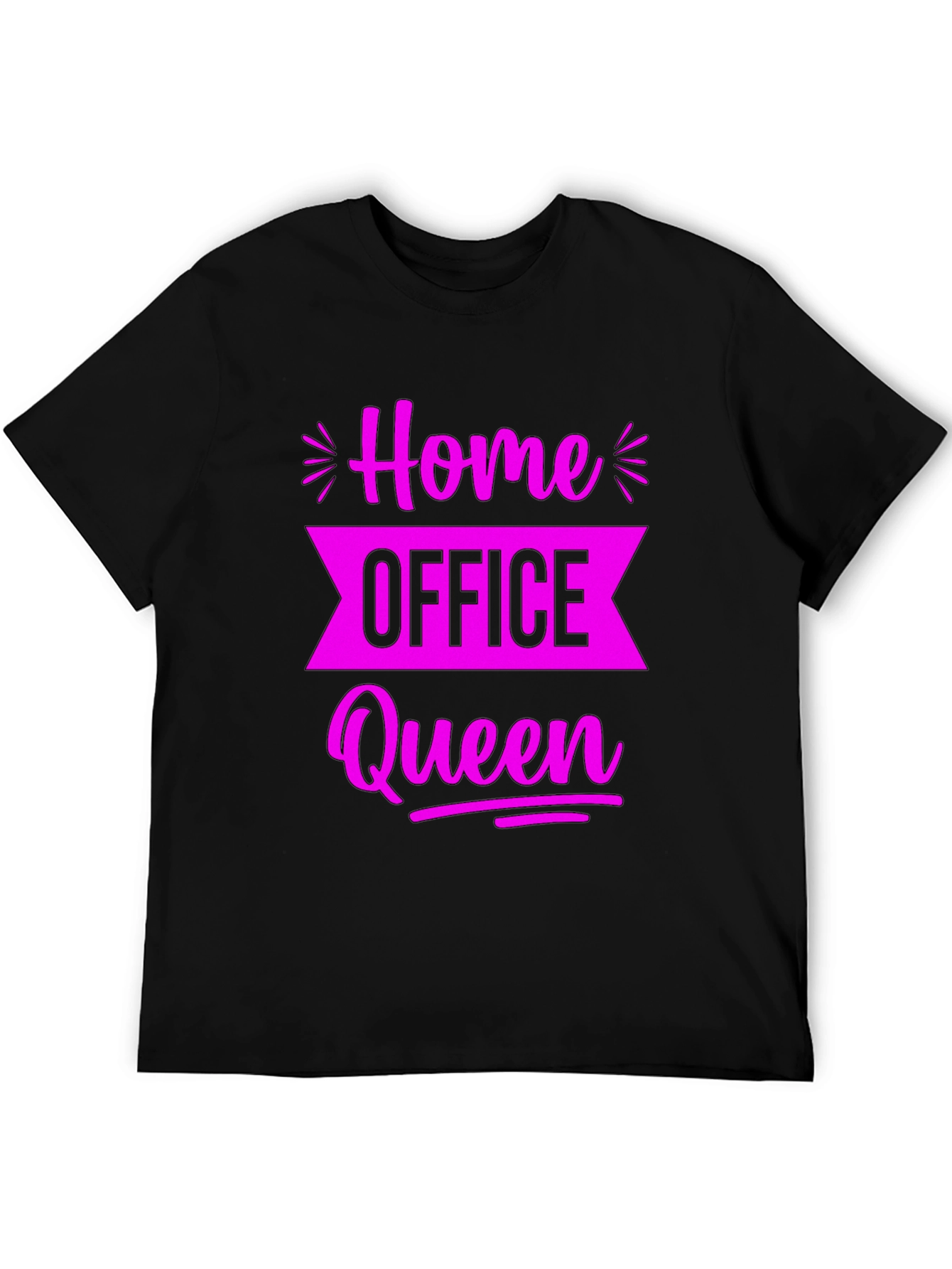 Home Office Queen Black Graphic Tee