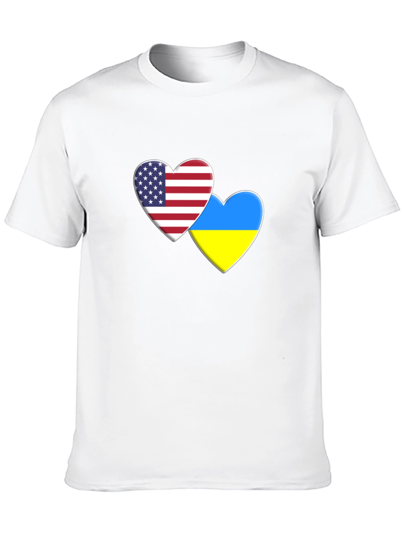 USA & Ukraine Heart Flag T-Shirt