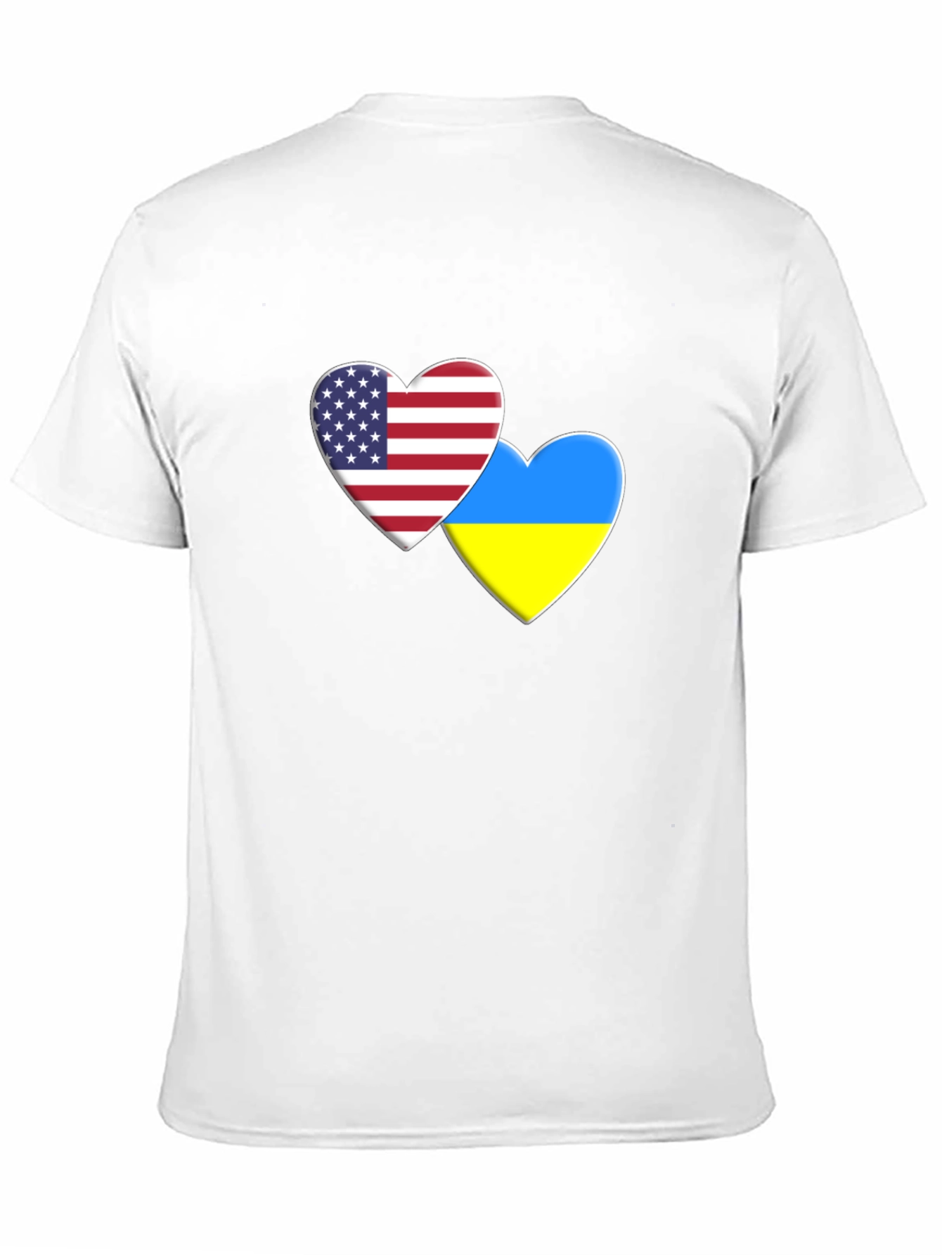 USA & Ukraine Heart Flag T-Shirt
