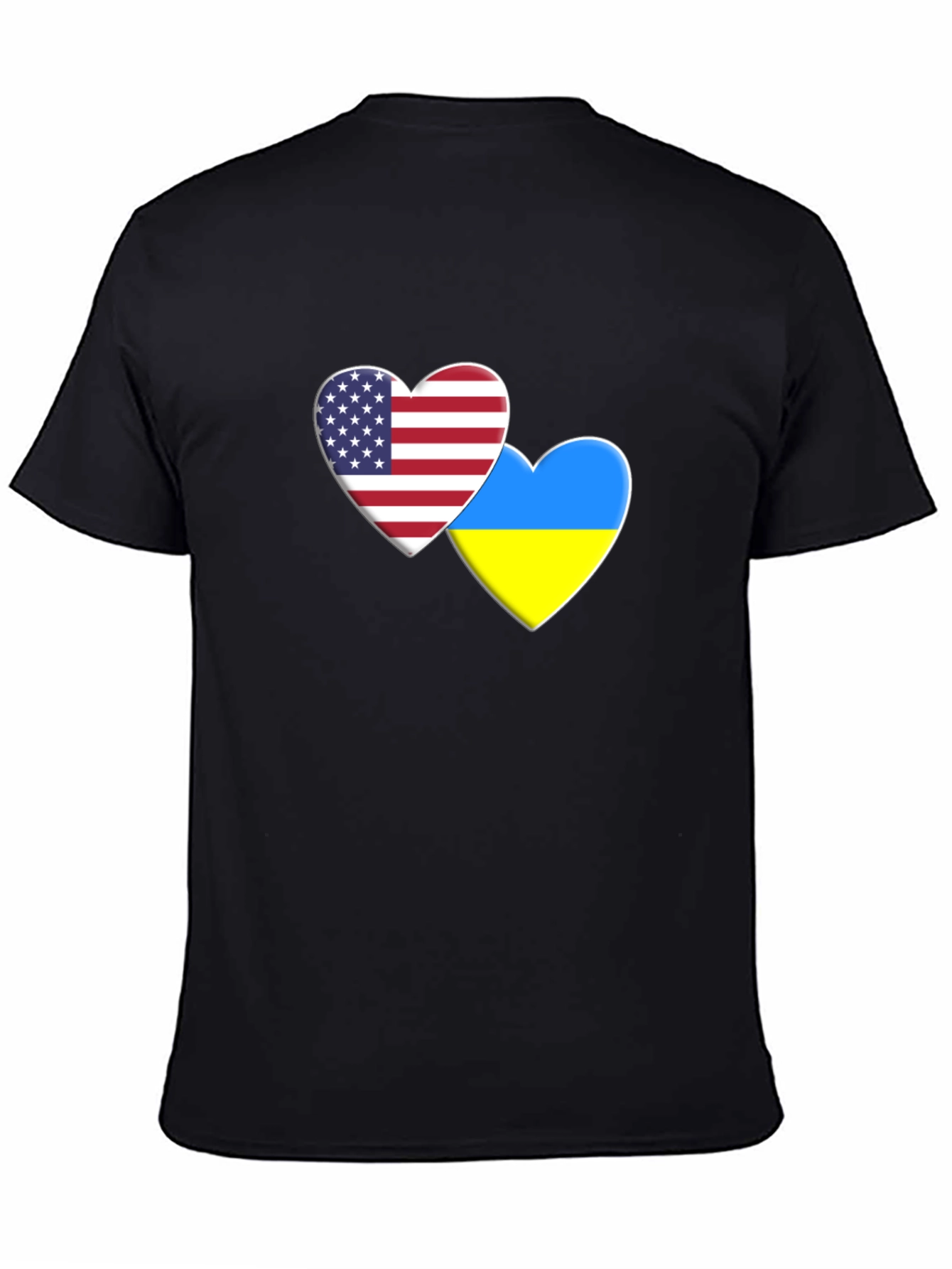 USA & Ukraine Heart Flag T-Shirt