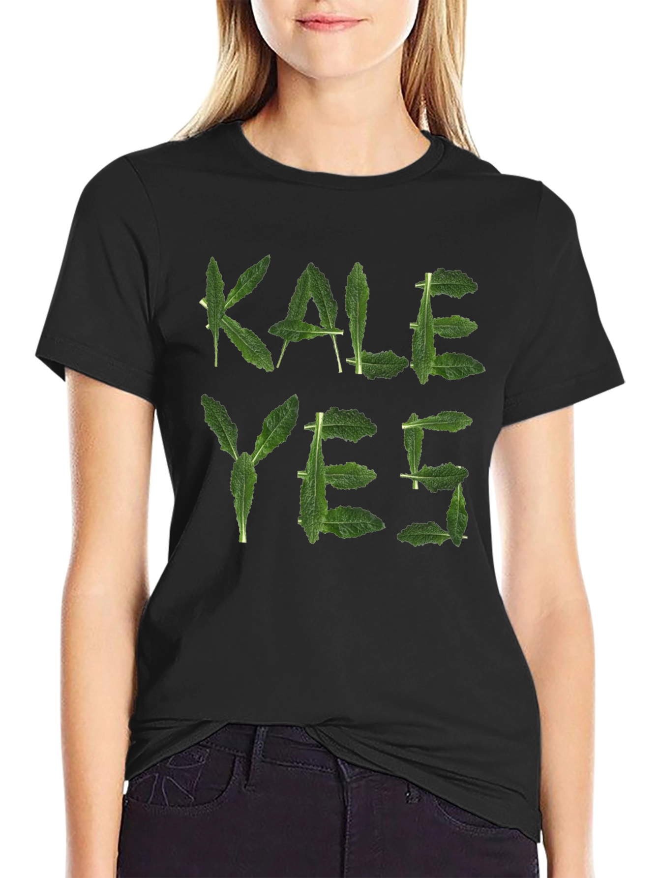 Kale Yes Funny T-Shirt - Black Cotton Tee