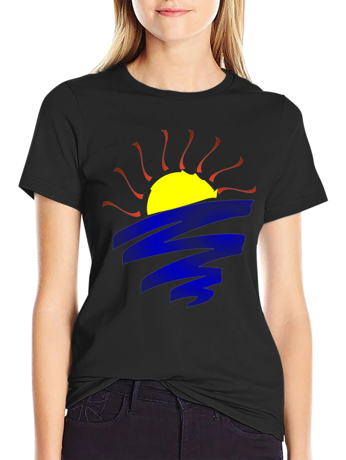 Sunset Graphic Black T-Shirt