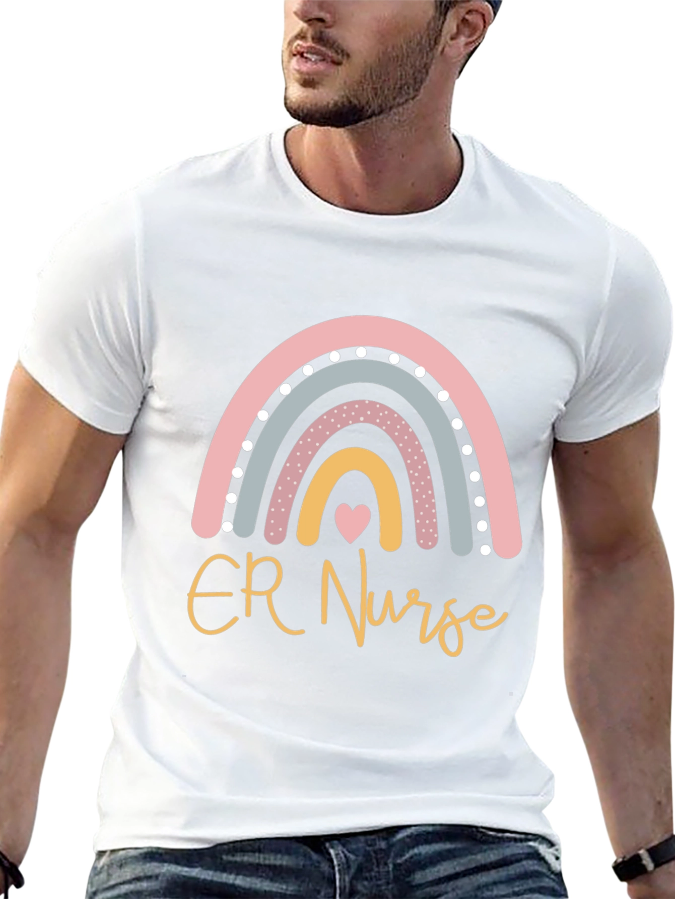 ER Nurse Rainbow Graphic T-Shirt