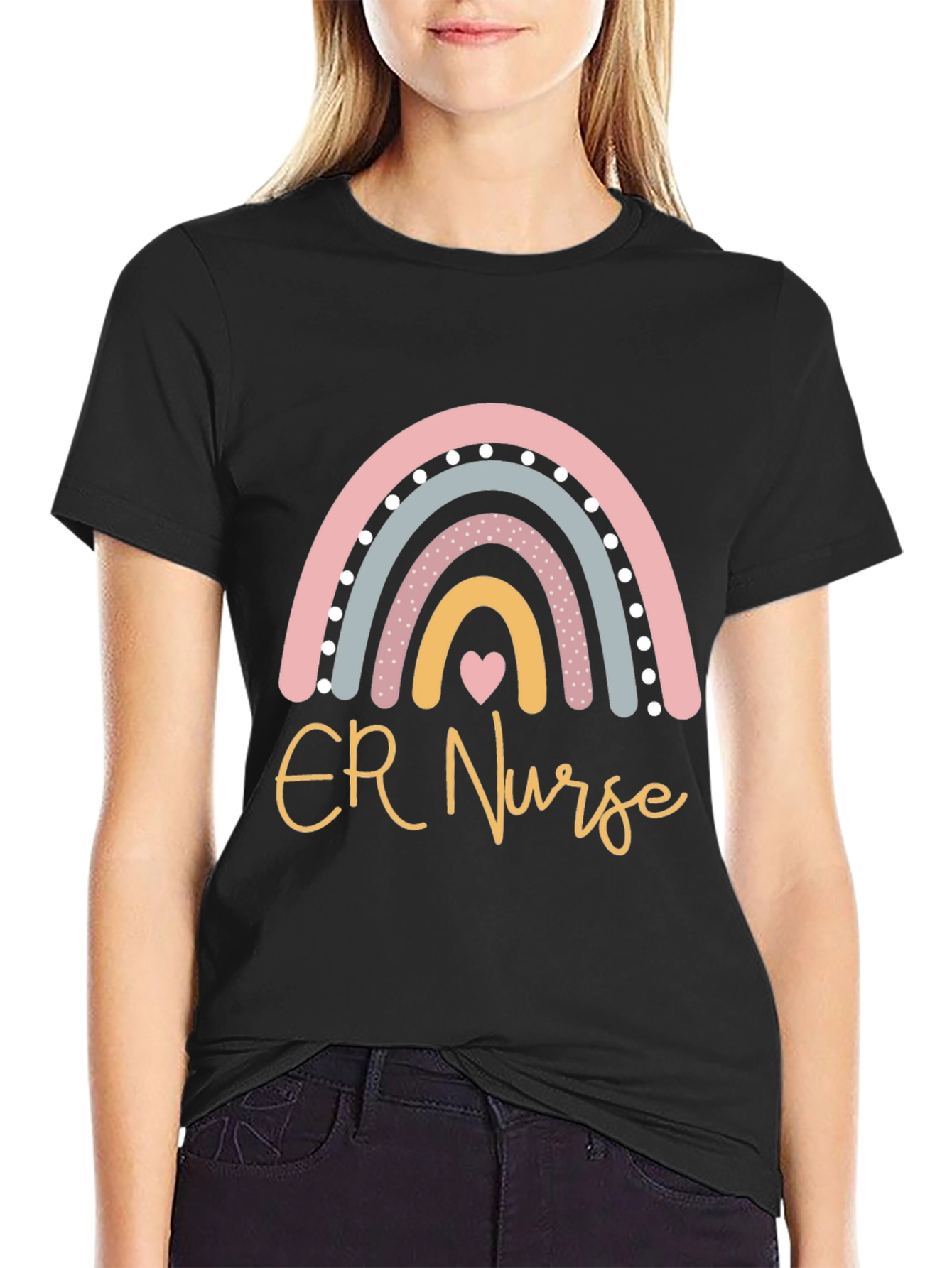 ER Nurse Rainbow Graphic T-Shirt