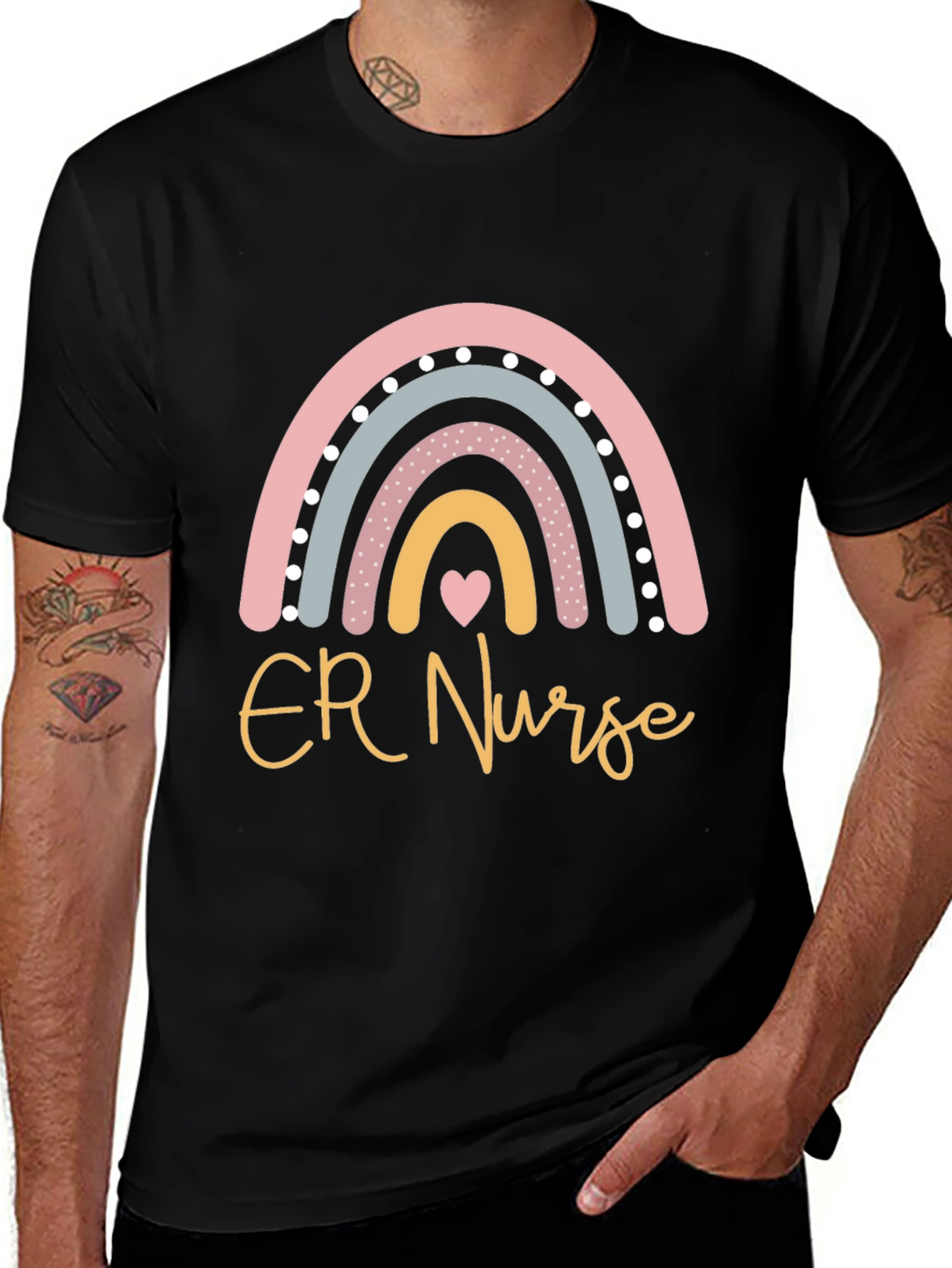 ER Nurse Rainbow Graphic T-Shirt