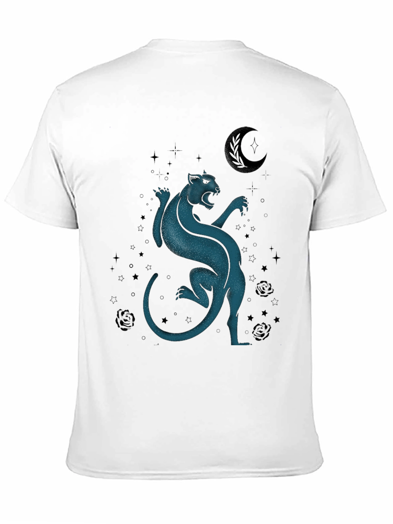 Mystic Panther Graphic Tee - Black Cotton Blend