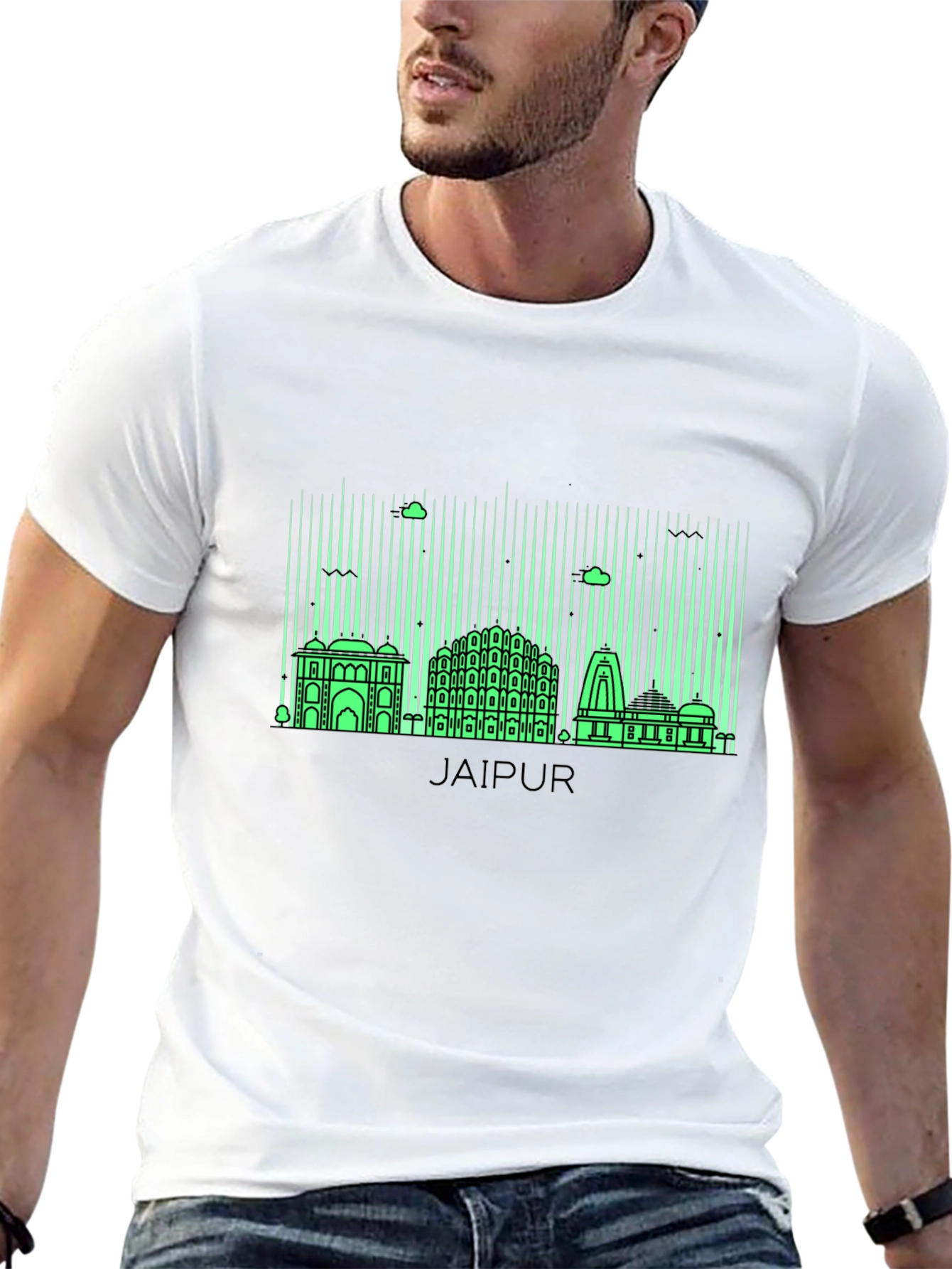 Jaipur Skyline Graphic Tee - Black