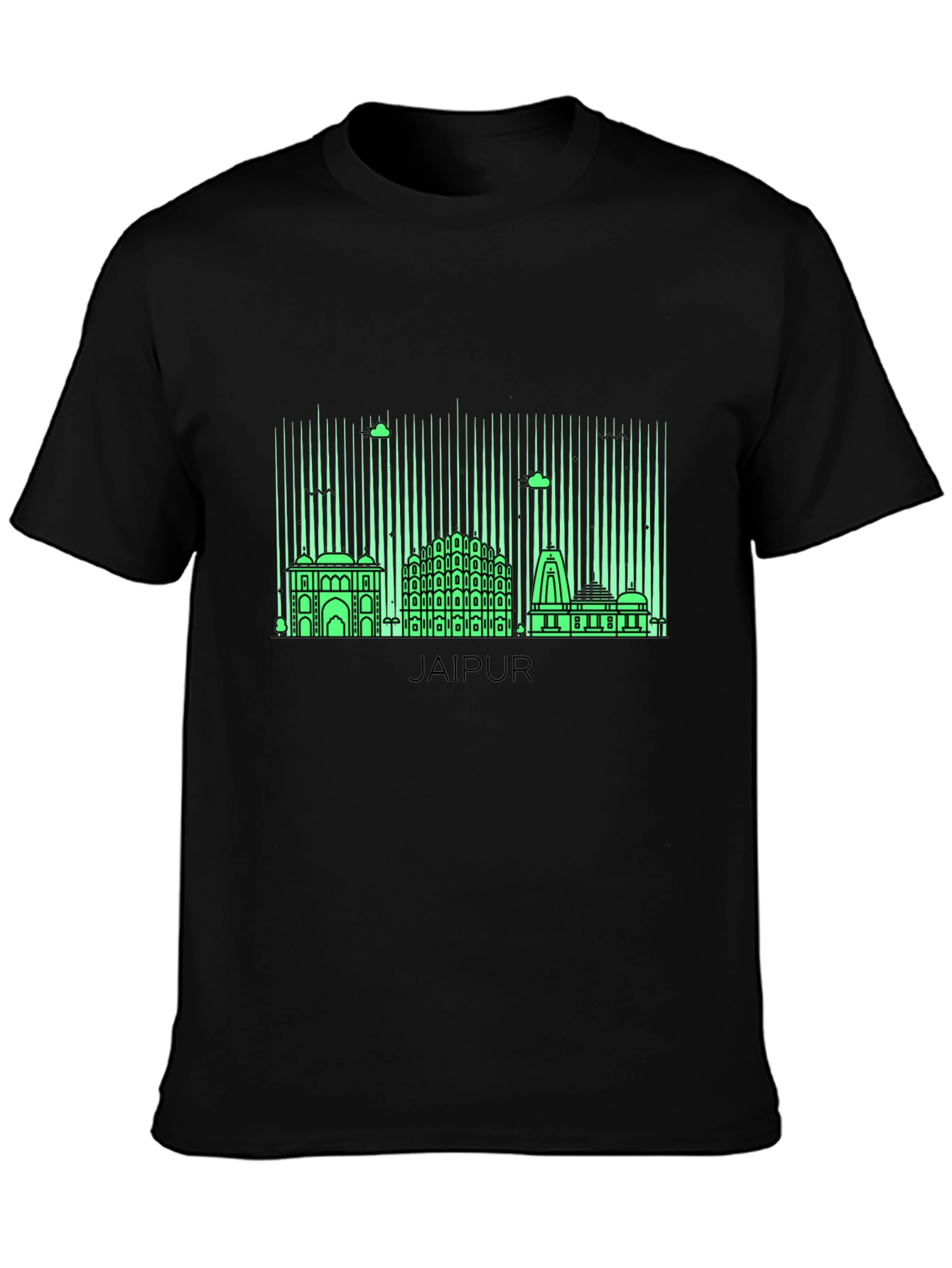 Jaipur Skyline Graphic Tee - Black