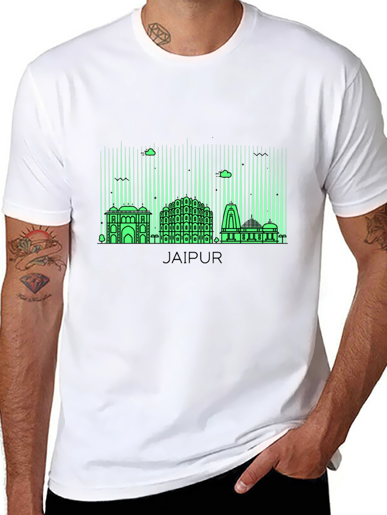 Jaipur Skyline Graphic Tee - Black