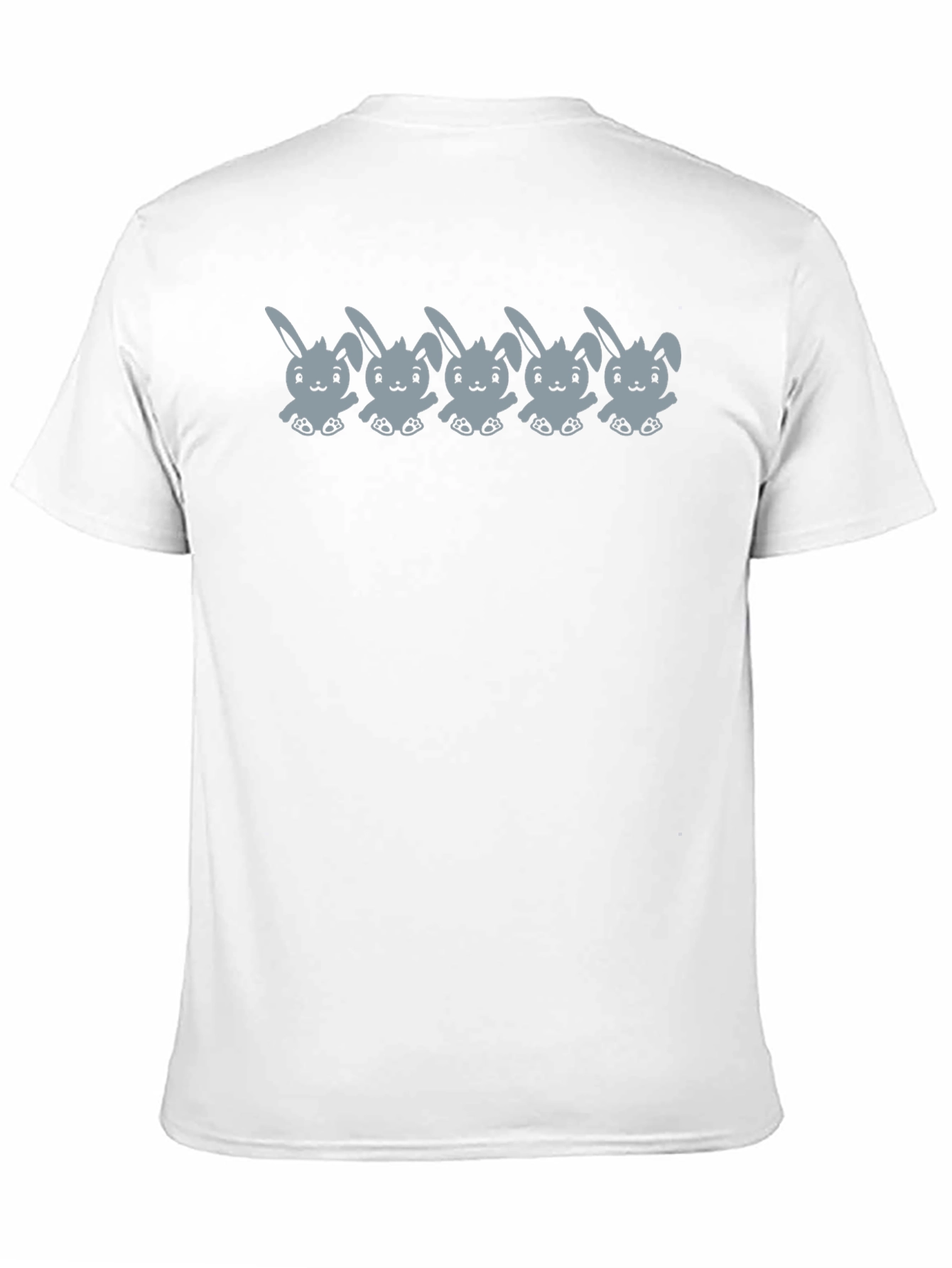 Cute Bunny Print Black T-Shirt