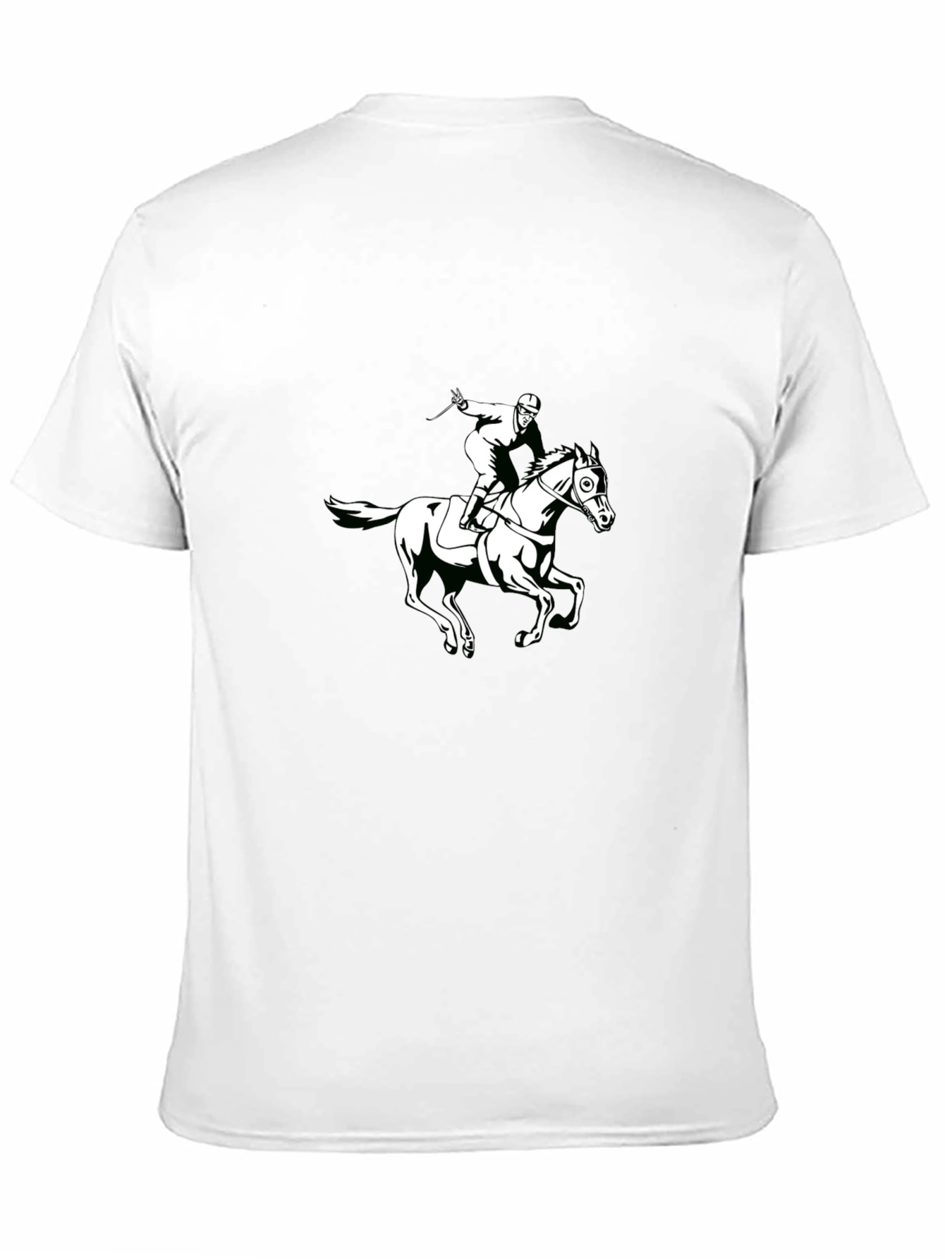 Black T-Shirt with Horseback Rider Graphic