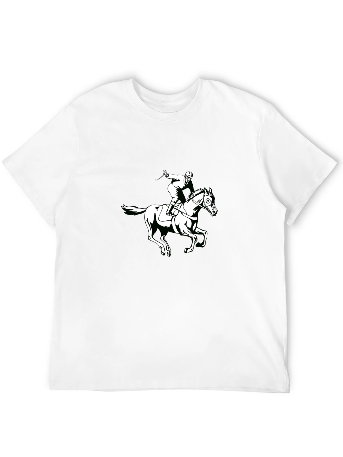 Black T-Shirt with Horseback Rider Graphic