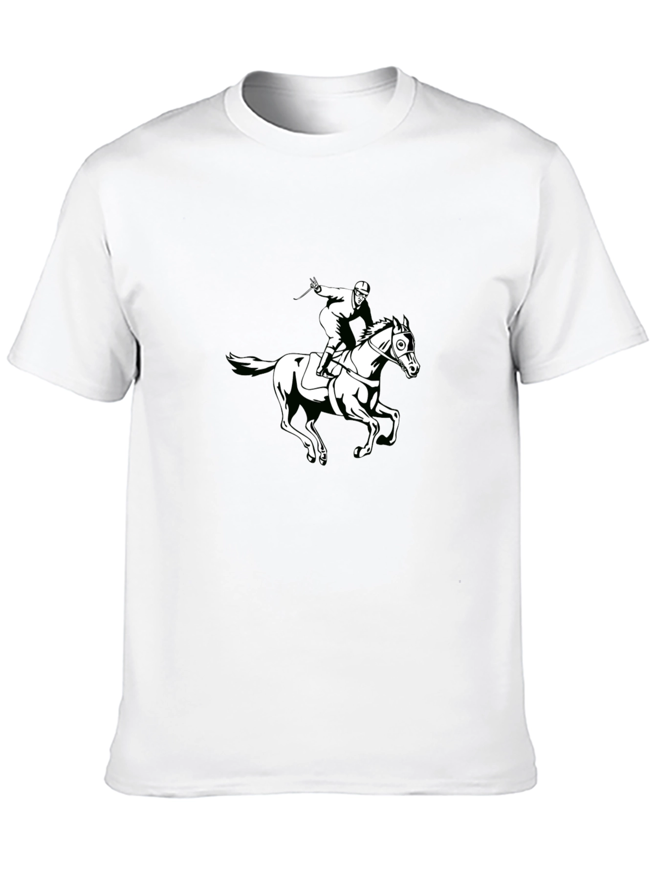 Black T-Shirt with Horseback Rider Graphic