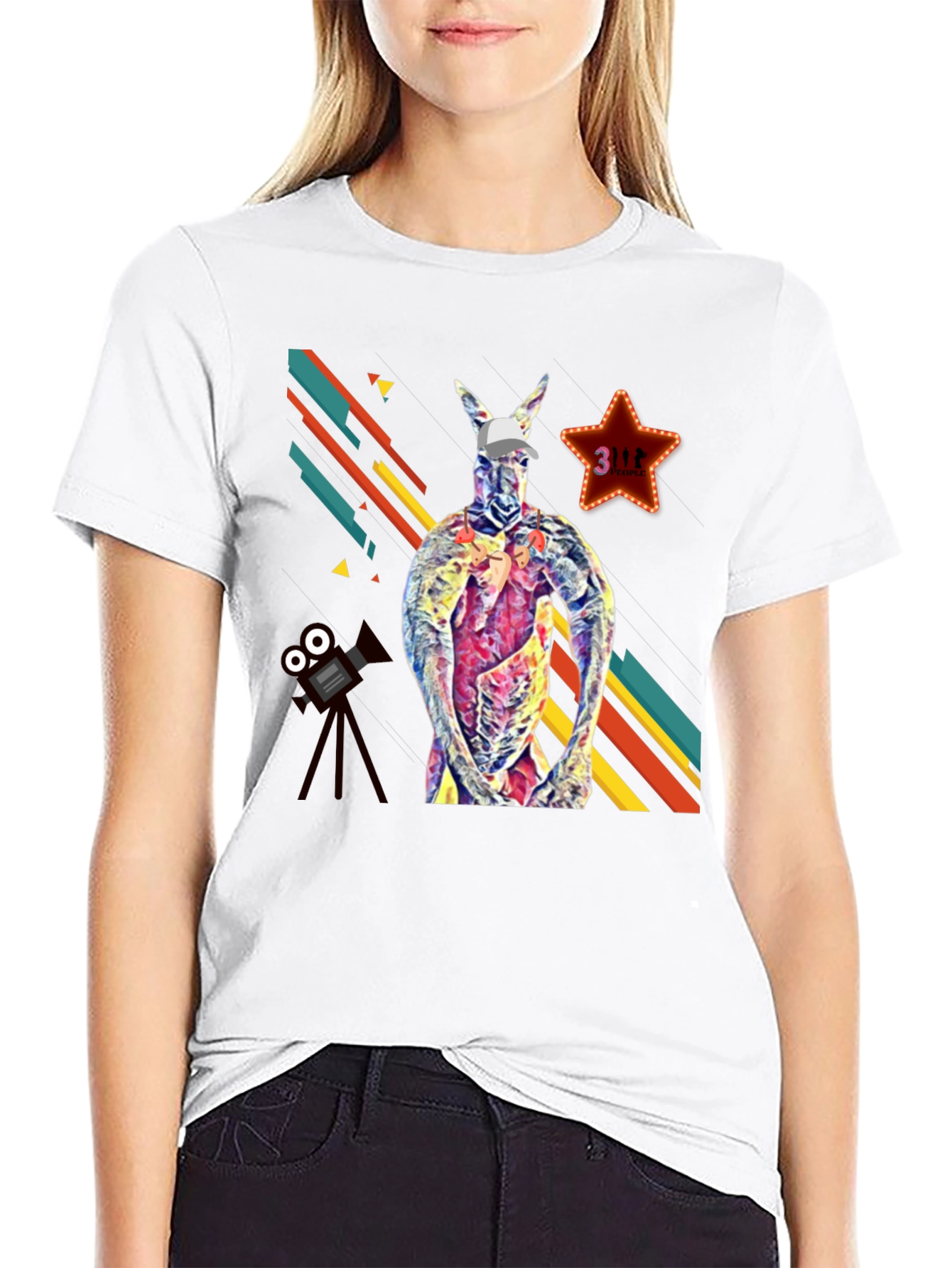 Kangaroo Star Mens Graphic T-Shirt