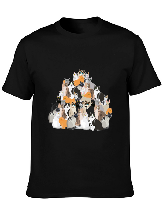 Cat Pile T-Shirt - Crazy Cat Lover Tee