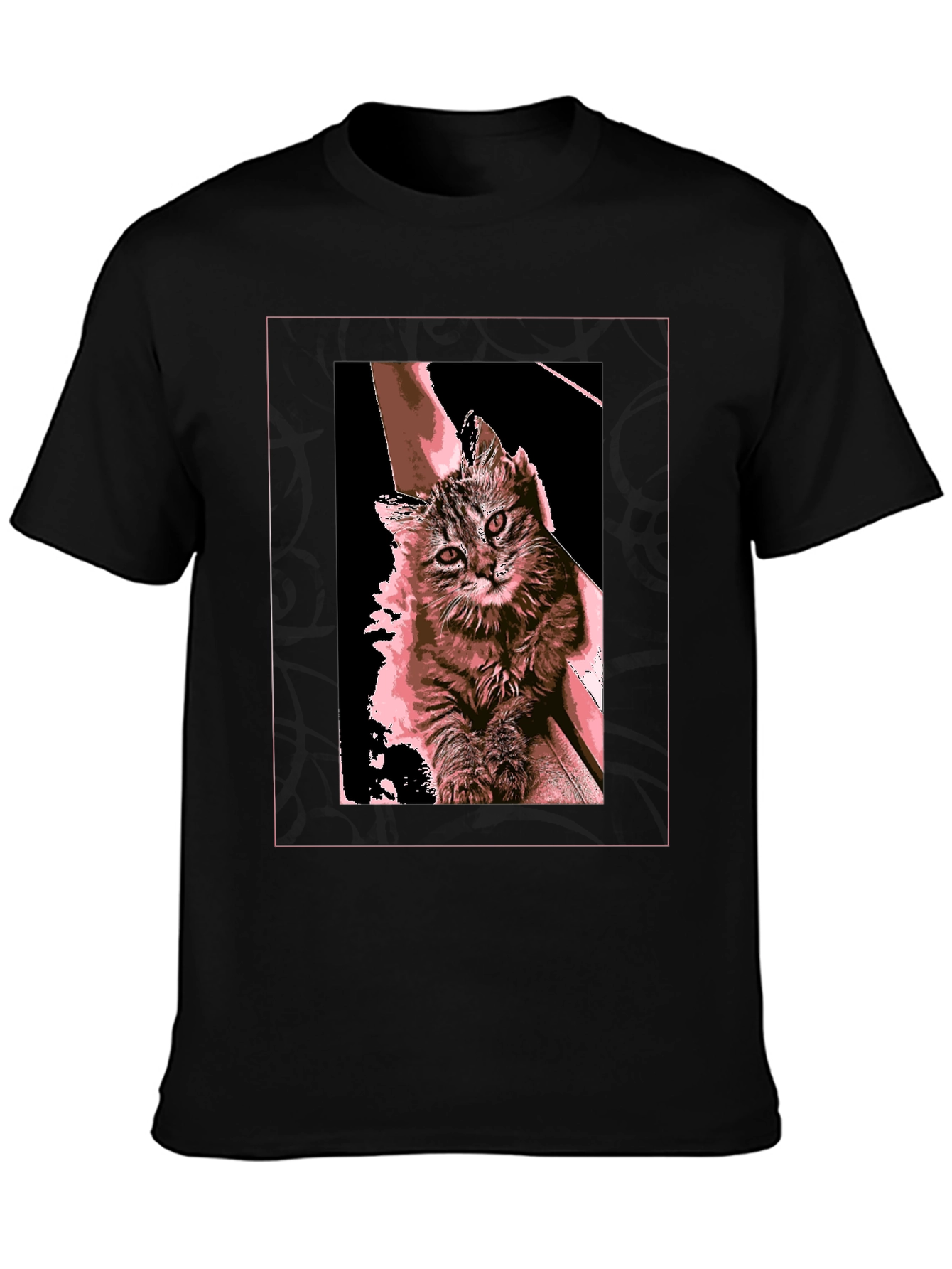 Cute Cat Graphic T-Shirt - Black