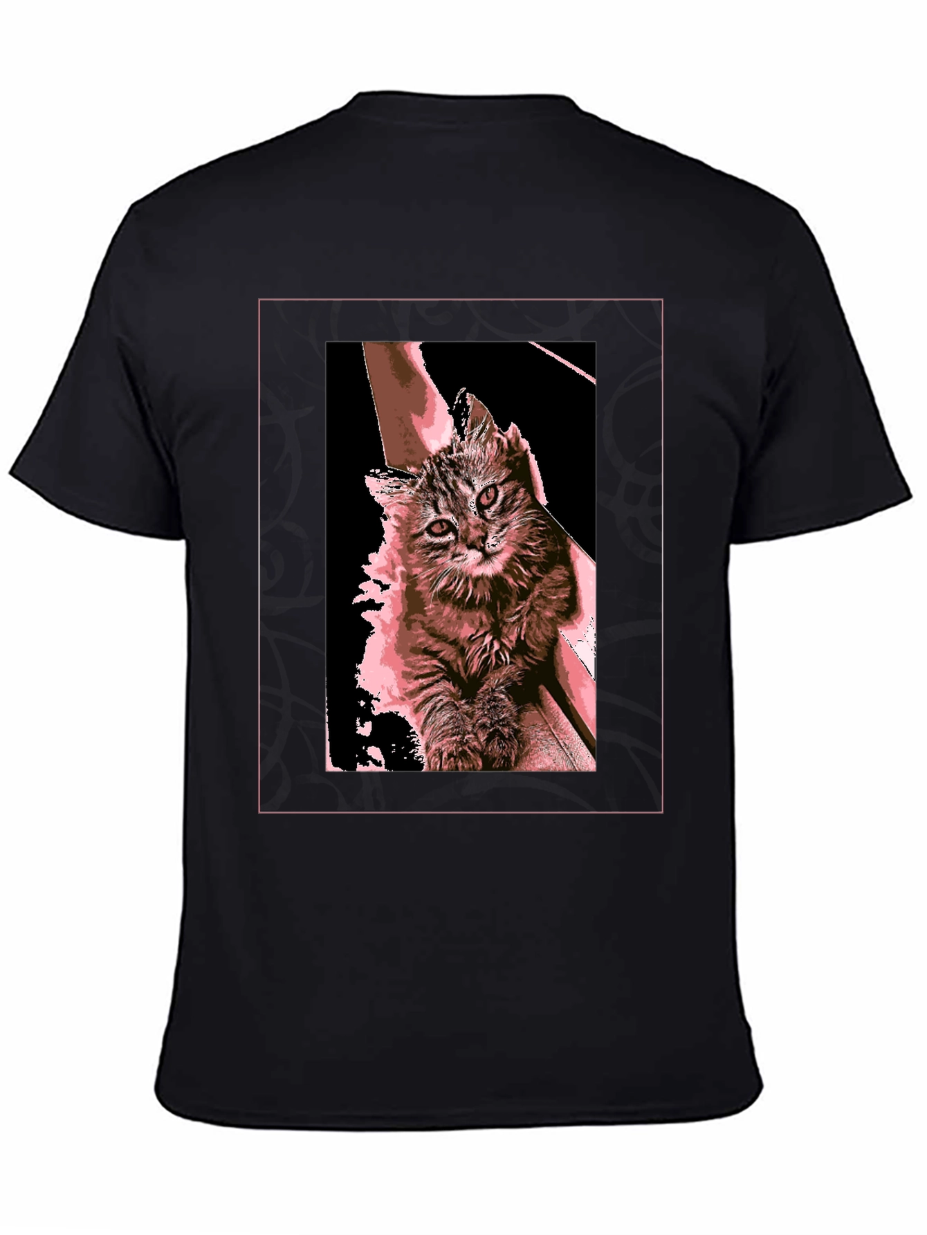 Cute Cat Graphic T-Shirt - Black
