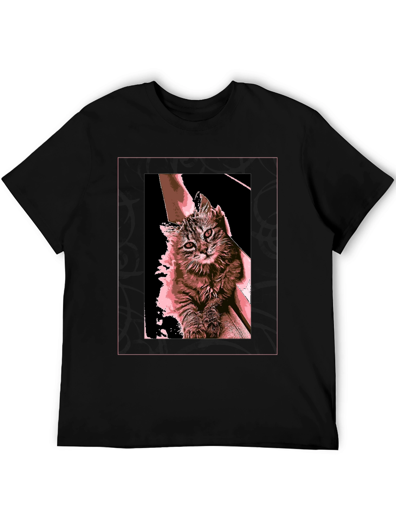 Cute Cat Graphic T-Shirt - Black