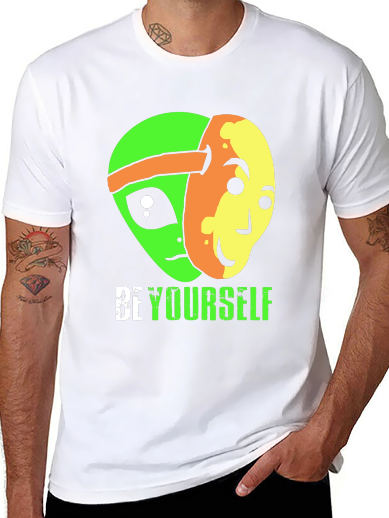 Be Yourself Alien Graphic Tee - Black