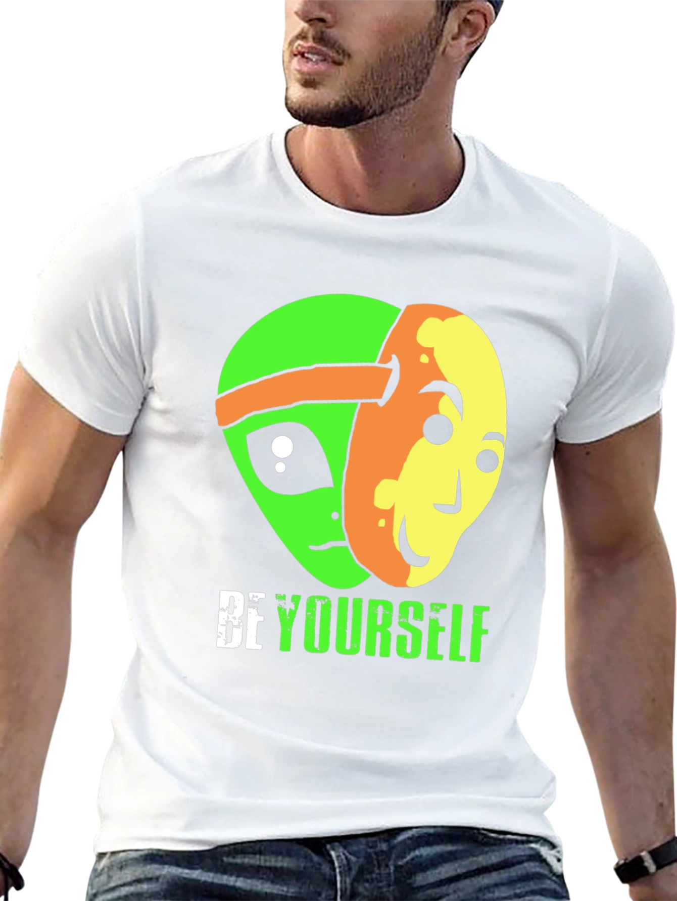 Be Yourself Alien Graphic Tee - Black