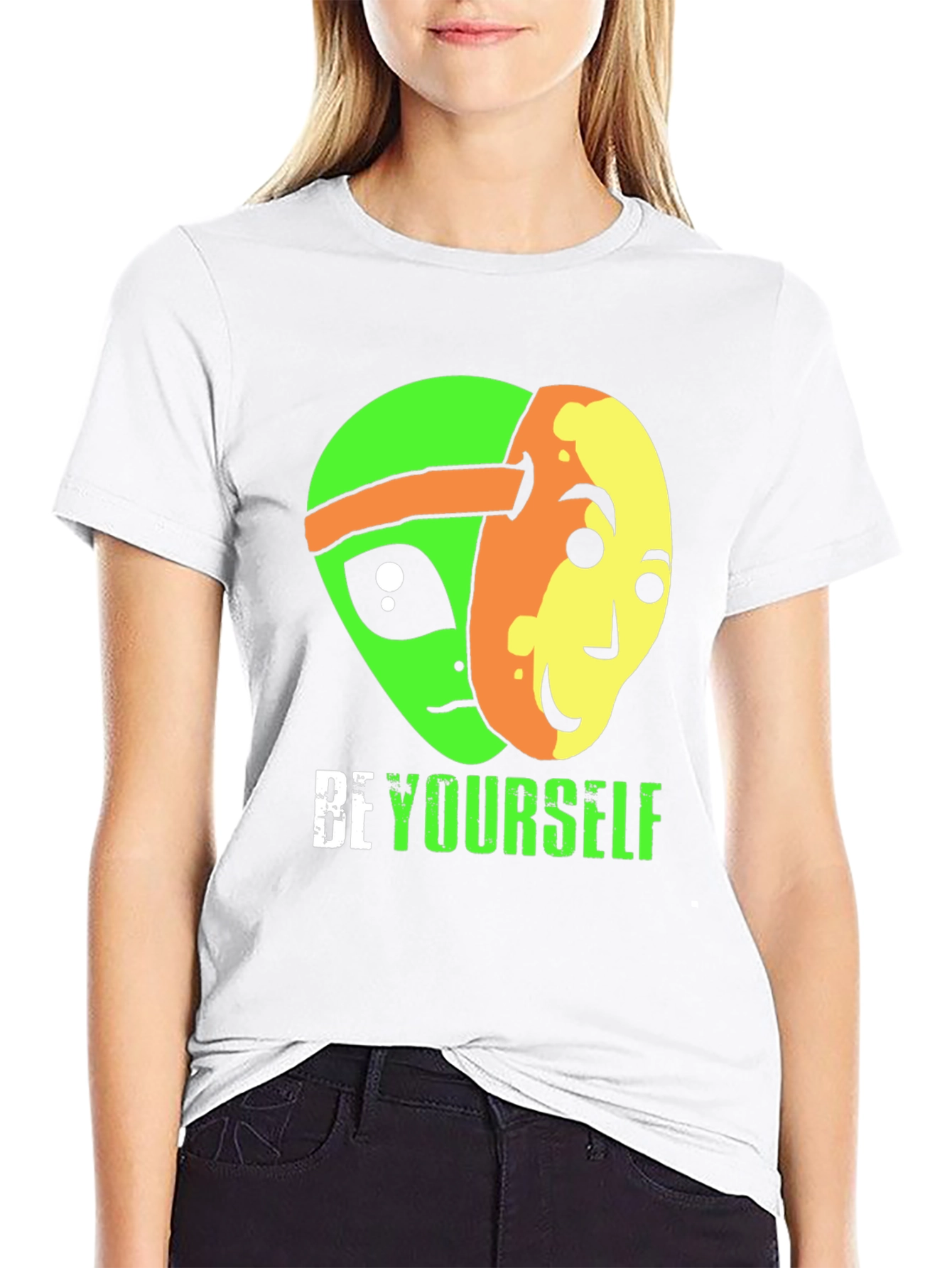 Be Yourself Alien Graphic Tee - Black