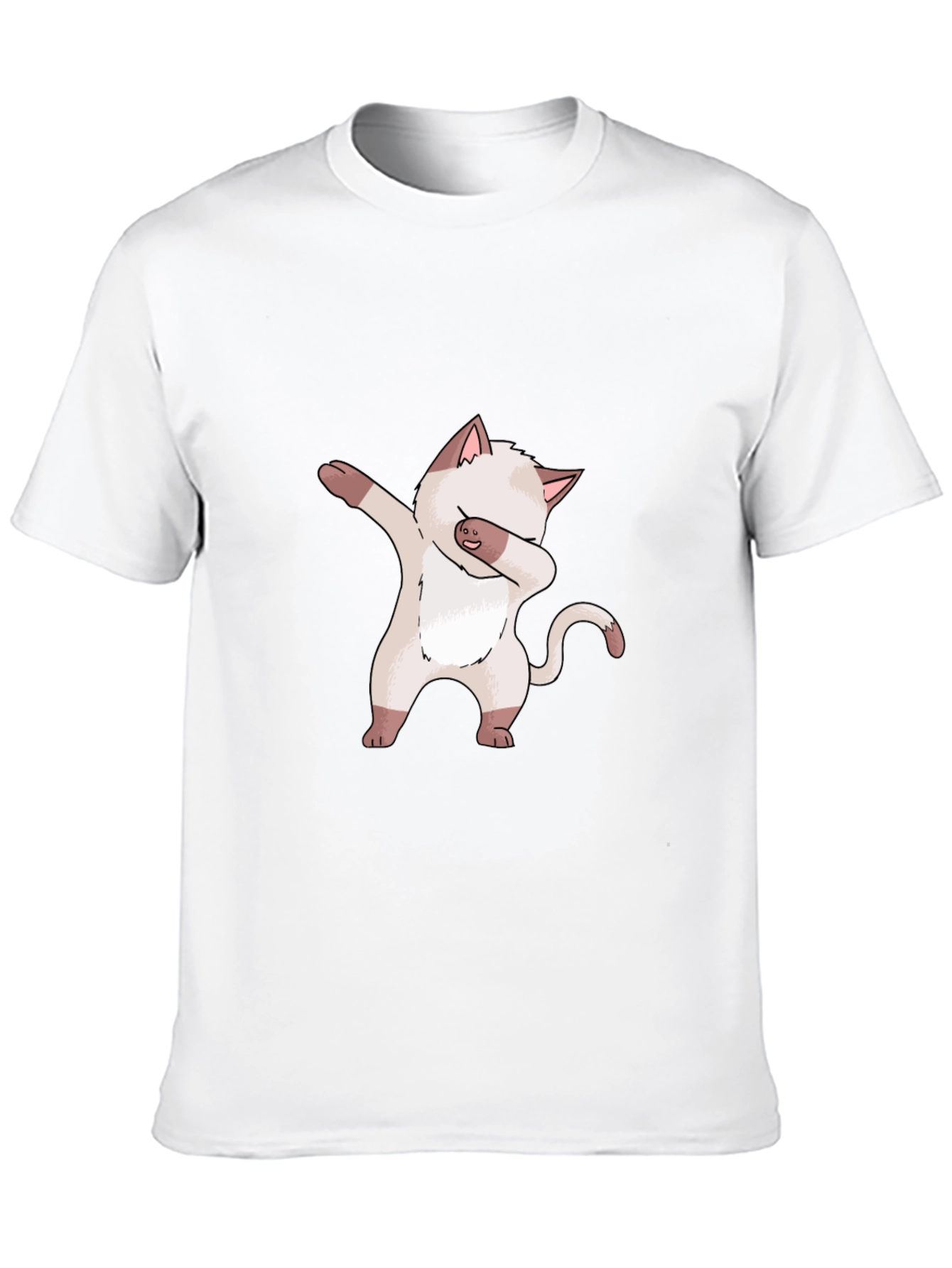 Dabbing Cat Graphic Tee - Black Cotton T-Shirt
