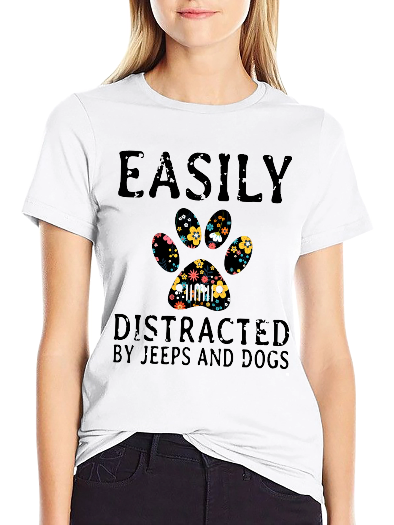Easily Distracted By Jeeps and Dogs T-Shirt