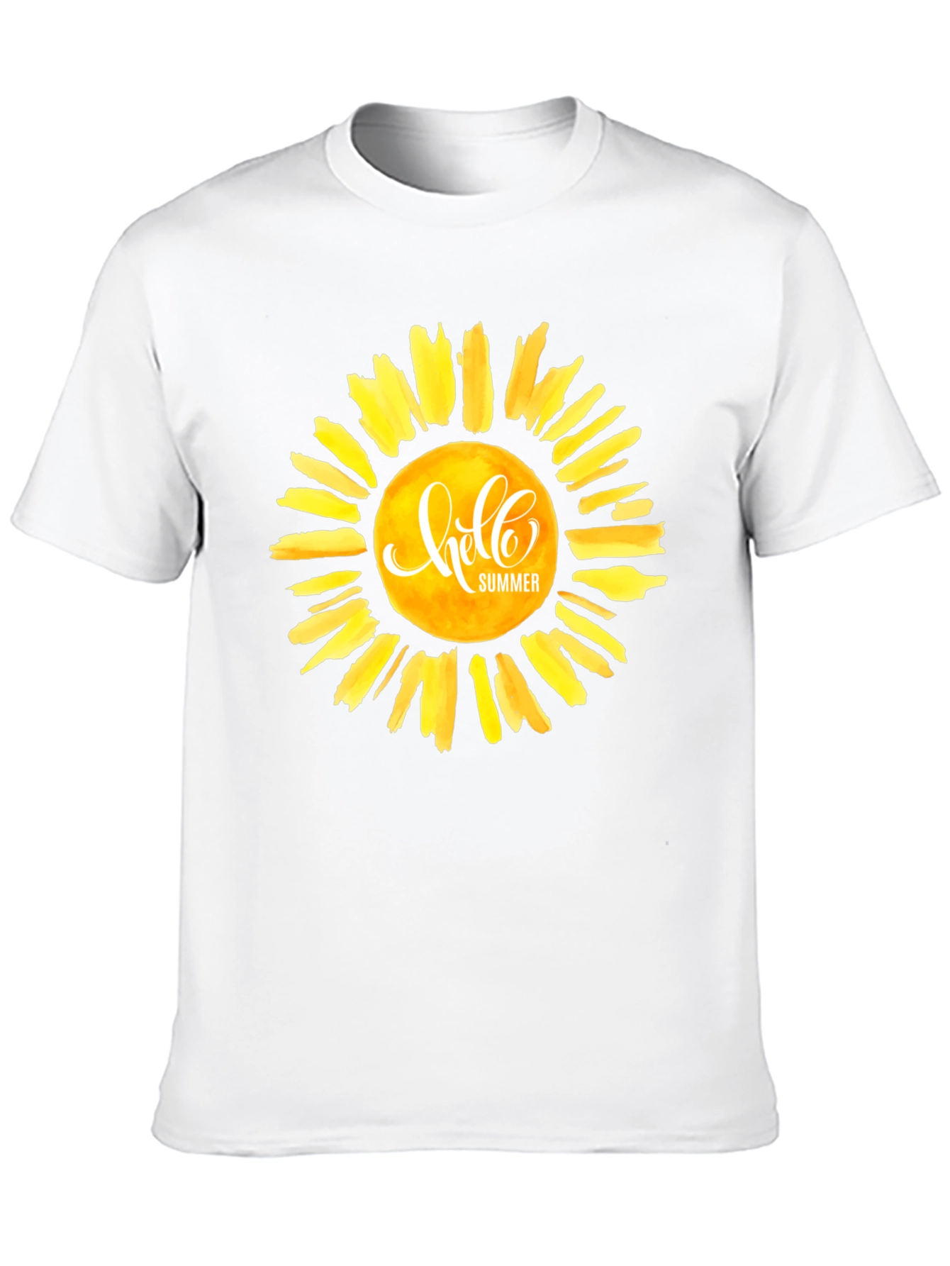 Hello Summer Graphic Tee - Black Cotton Casual T-Shirt