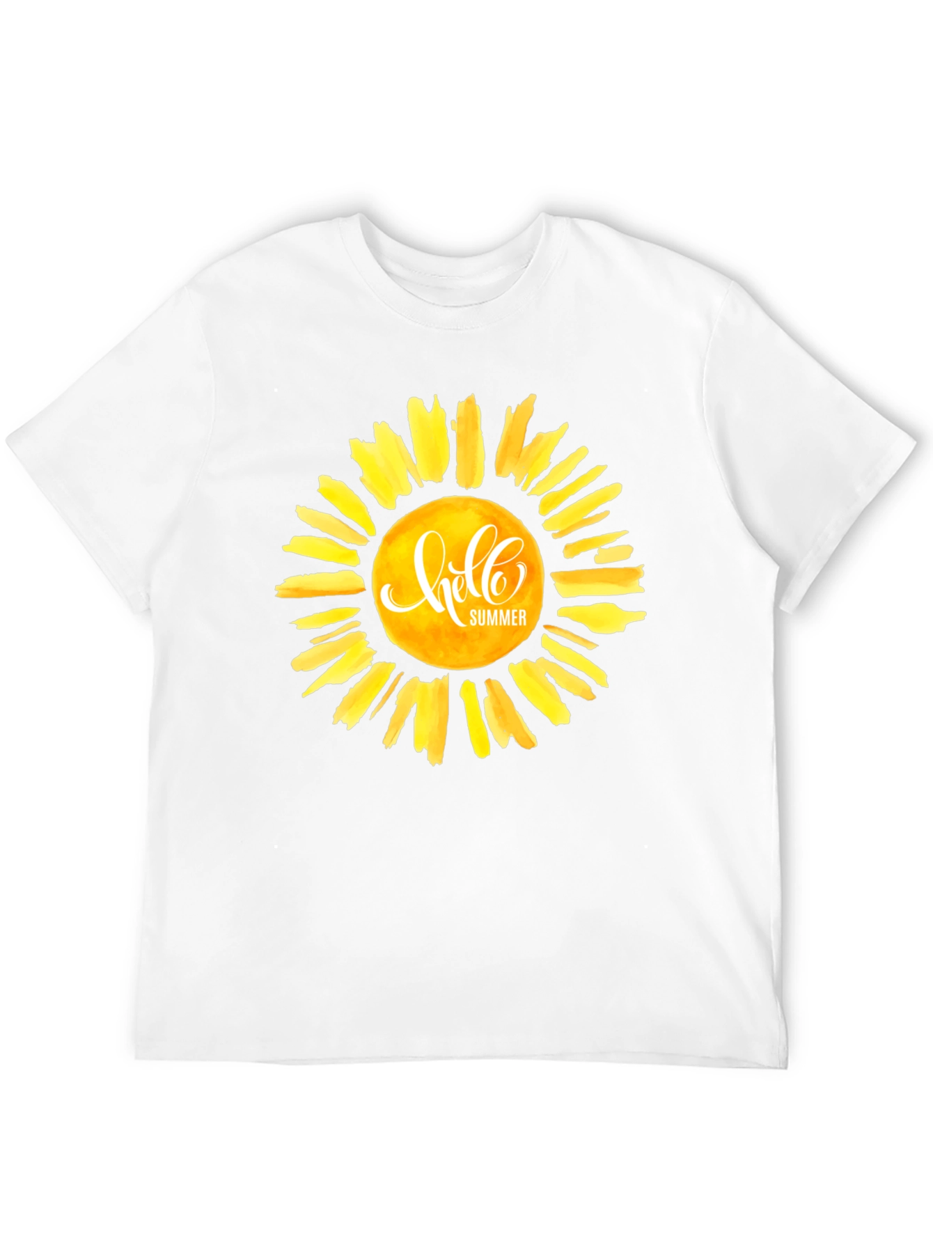 Hello Summer Graphic Tee - Black Cotton Casual T-Shirt