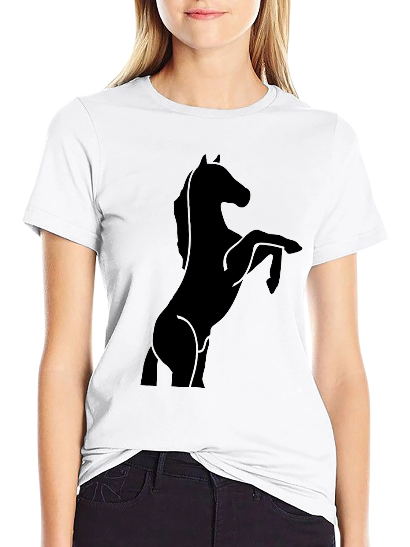 Black Horse Silhouette Graphic T-Shirt