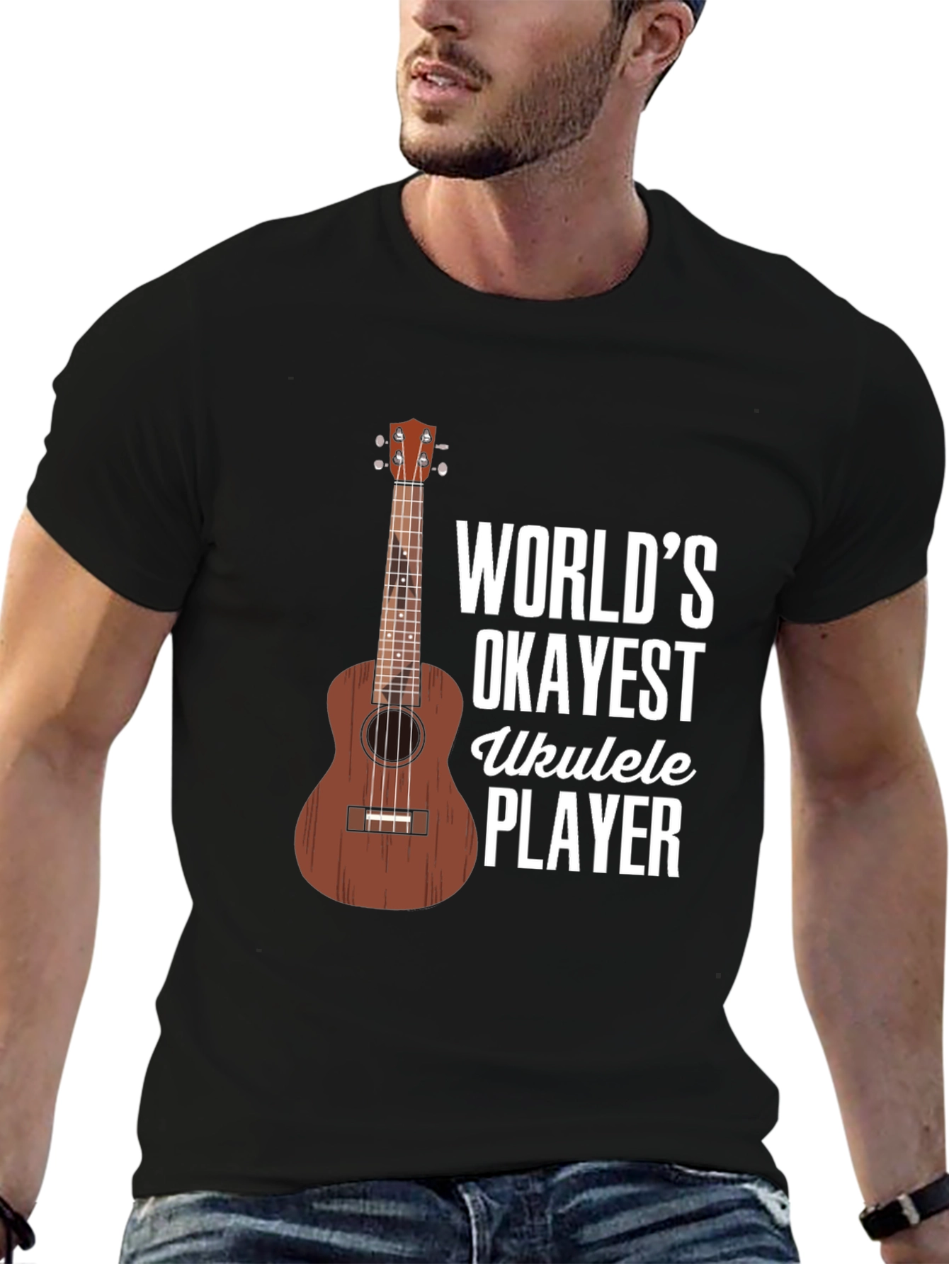 Worlds Okayest Ukulele Player Graphic T-Shirt