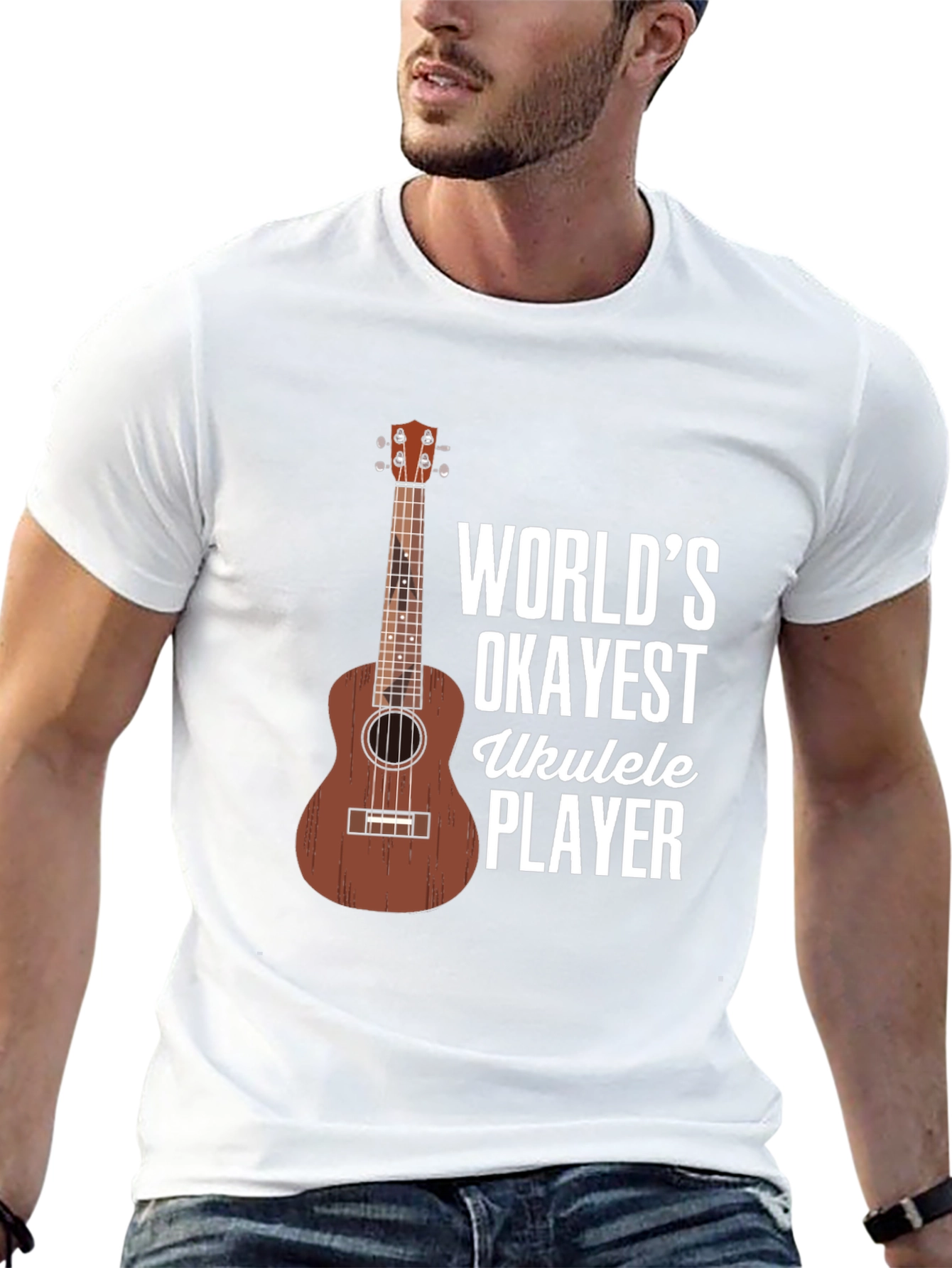 Worlds Okayest Ukulele Player Graphic T-Shirt